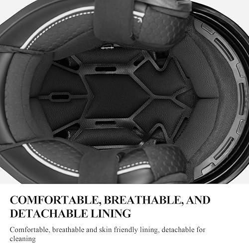 Miniatura 7 de Kaese Casco de motocicleta de fibra de carbono 34 con protector de doble lente, aprobado por DOT, protección facial ligera para hombres y mujeres