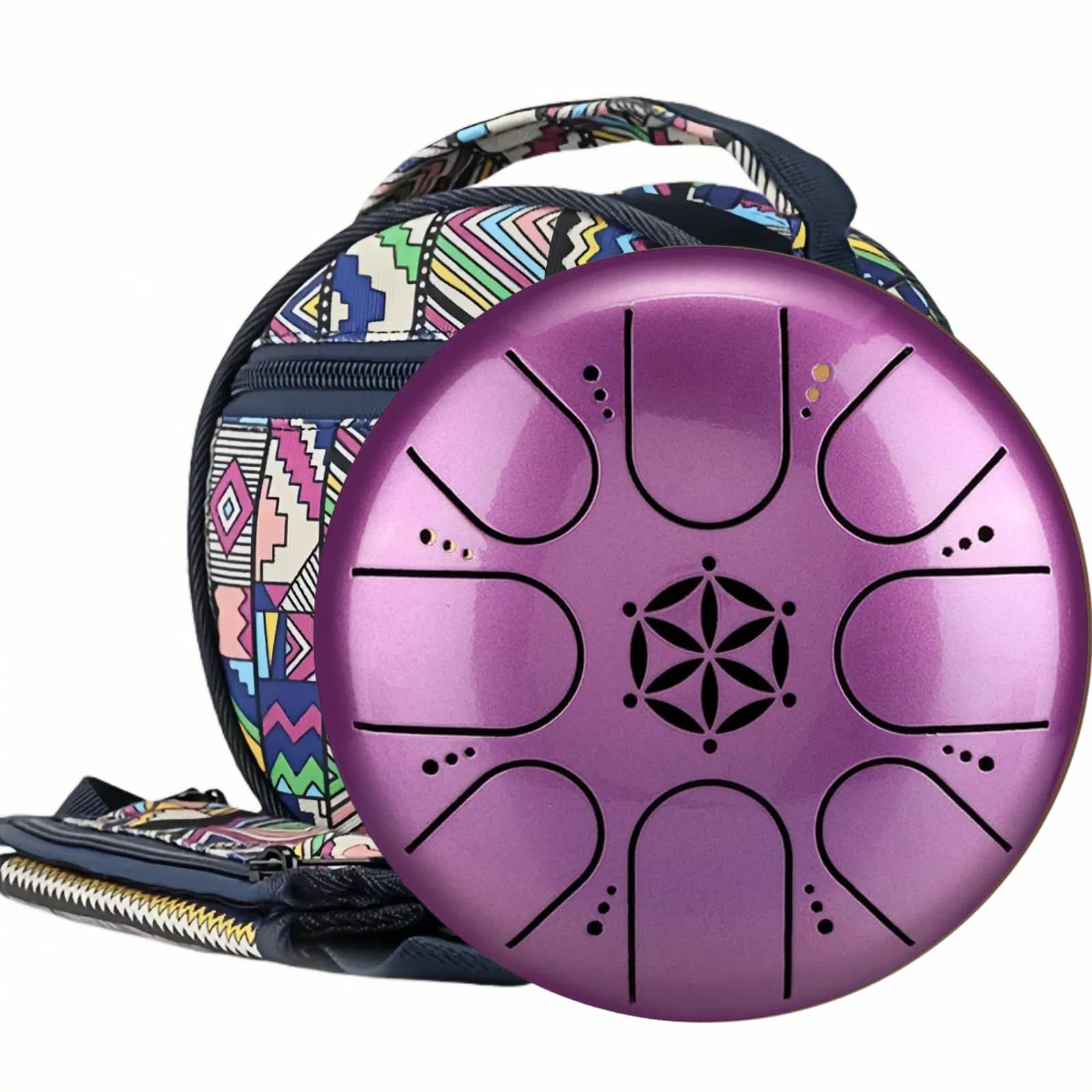 Tambour à langue 8 tons en acier violet vibrant pour la relaxation