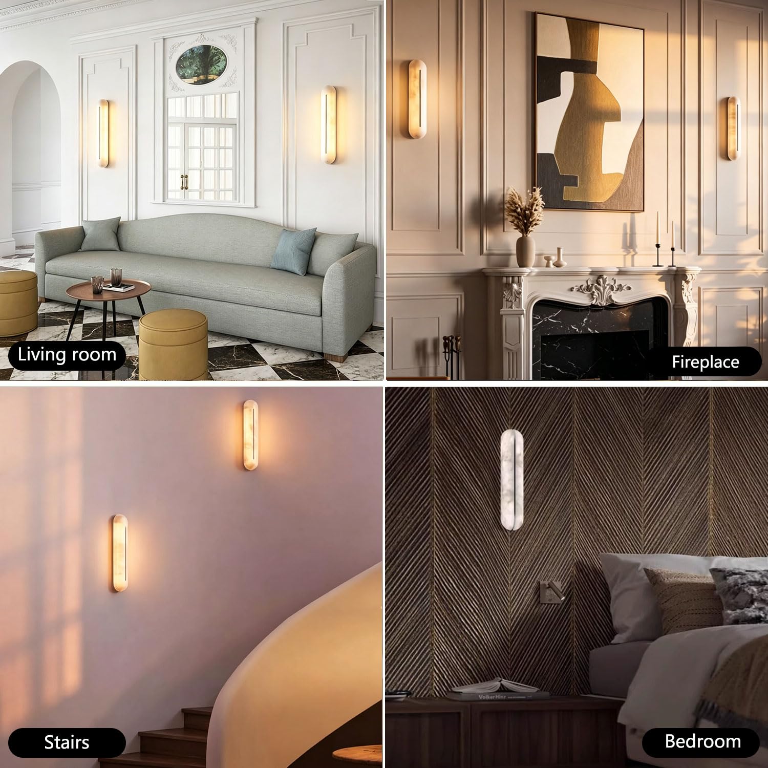 Aplique de pared alabastro estilo nórdico, lámpara mármol natural, aplique negro con fuente luz, accesorios iluminación montados en la for restaurante, dormitorio, sala estar, escaleras