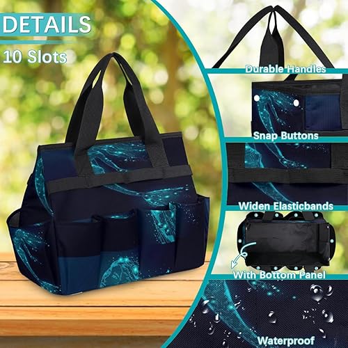 Miniatura 5 de Ocean Mermaid Garden Tool Tote Bag for Women Men Gardening Tool Storage Bags with 10 Pockets Standable Garden Home Tool Kits Organizer for Indoor