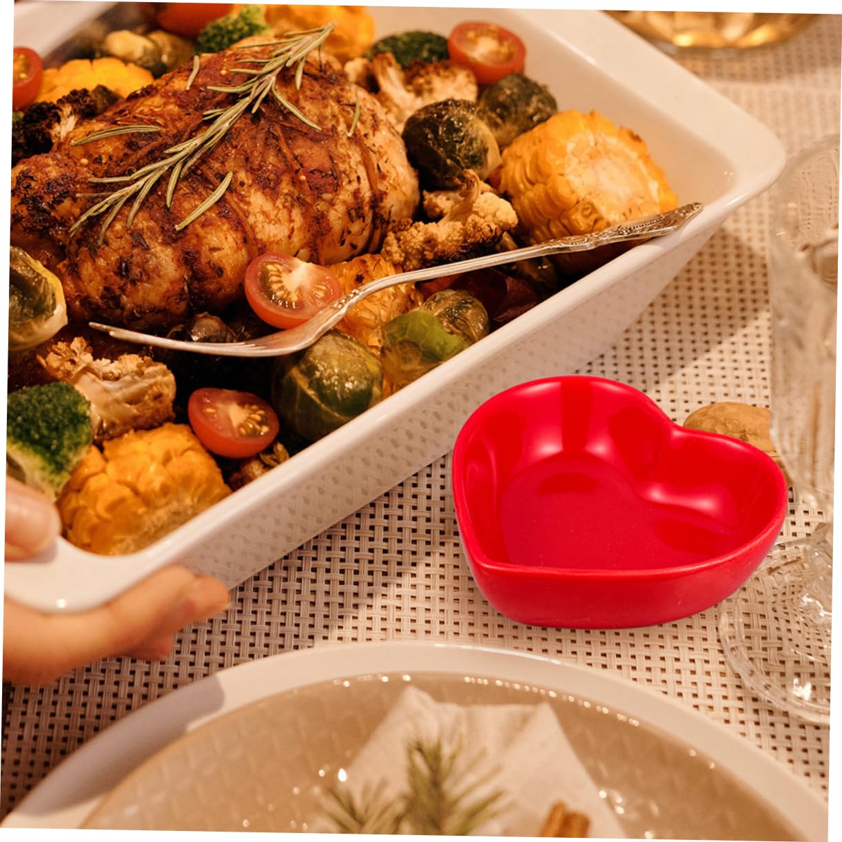 Lot De 2 Assiettes à Condiments En Forme De Cœur - Céramique Blanche, 8 X 7,5 Cm - Pour Sauces, Snacks Ou Apéritifs - 2