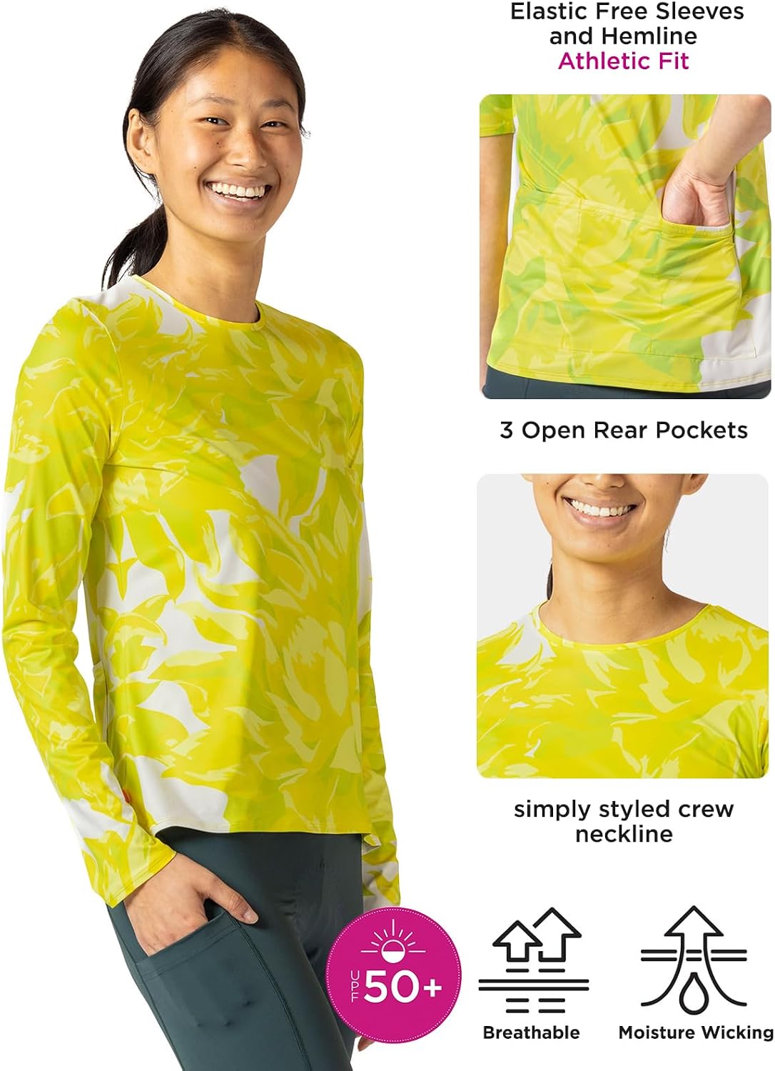 Terry Cycling Jersey Women Soleil Long Sleeve Bike Top for Women, Fitted Rash Guard Hiking Outdoor UPF 50+ Sun Shirt