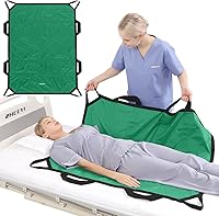 Vista 1 de Almohadilla de cama multiusos de 43 x 36 pulgadas con asas reforzadas, sábana para paciente reutilizable y lavable para girar, levantar y Verde