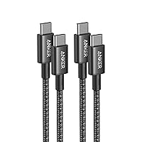 Vista 1 de Anker Cable USB C a USB C, paquete de 2 cables de carga rápida tipo C de 100 W de 3.3 pies para iPhone serie 17, MacBook Pro 2020, Pixel y más Negro