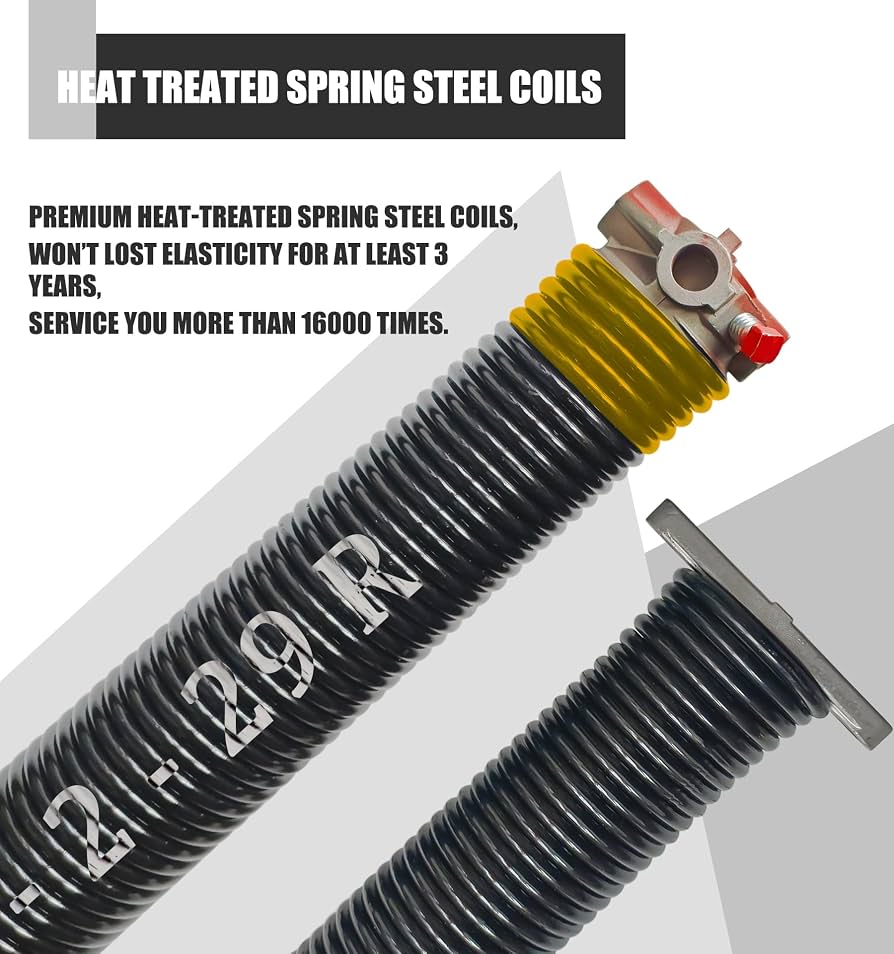 Garage Door Torsion Spring Set - 2 Springs (0.207"x2"x23") With Winding Bars & Gloves, 18,000+ Cycles