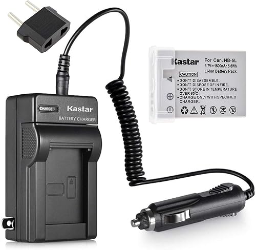 Kastar Batería NB-5L (paquete de 1) y cargador para Canon PowerShot S100, S110, SD700, SD790, SD800, SD850, SD870 es, SD880, SD890, SD900, SD950,