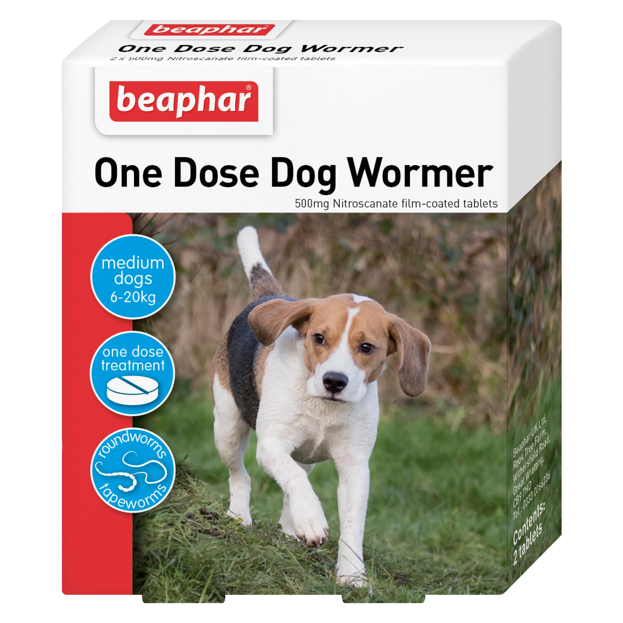 Beaphar One Dose Dog Wormer | Size: Medium(6-20Kg)