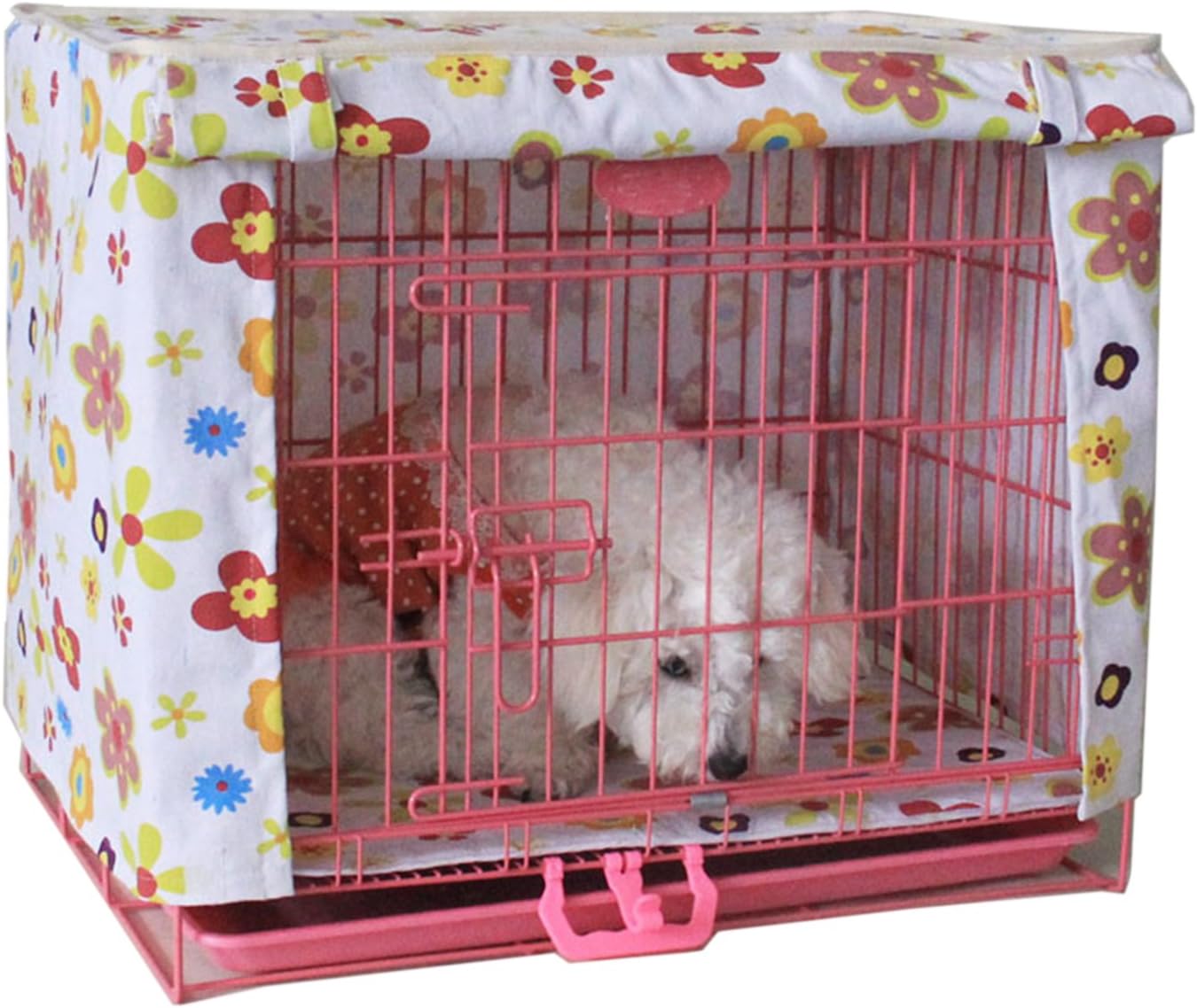 Alfie Pet - Chaney Pet Polyester Crate Cover - Pattern: Flower, Size: Medium