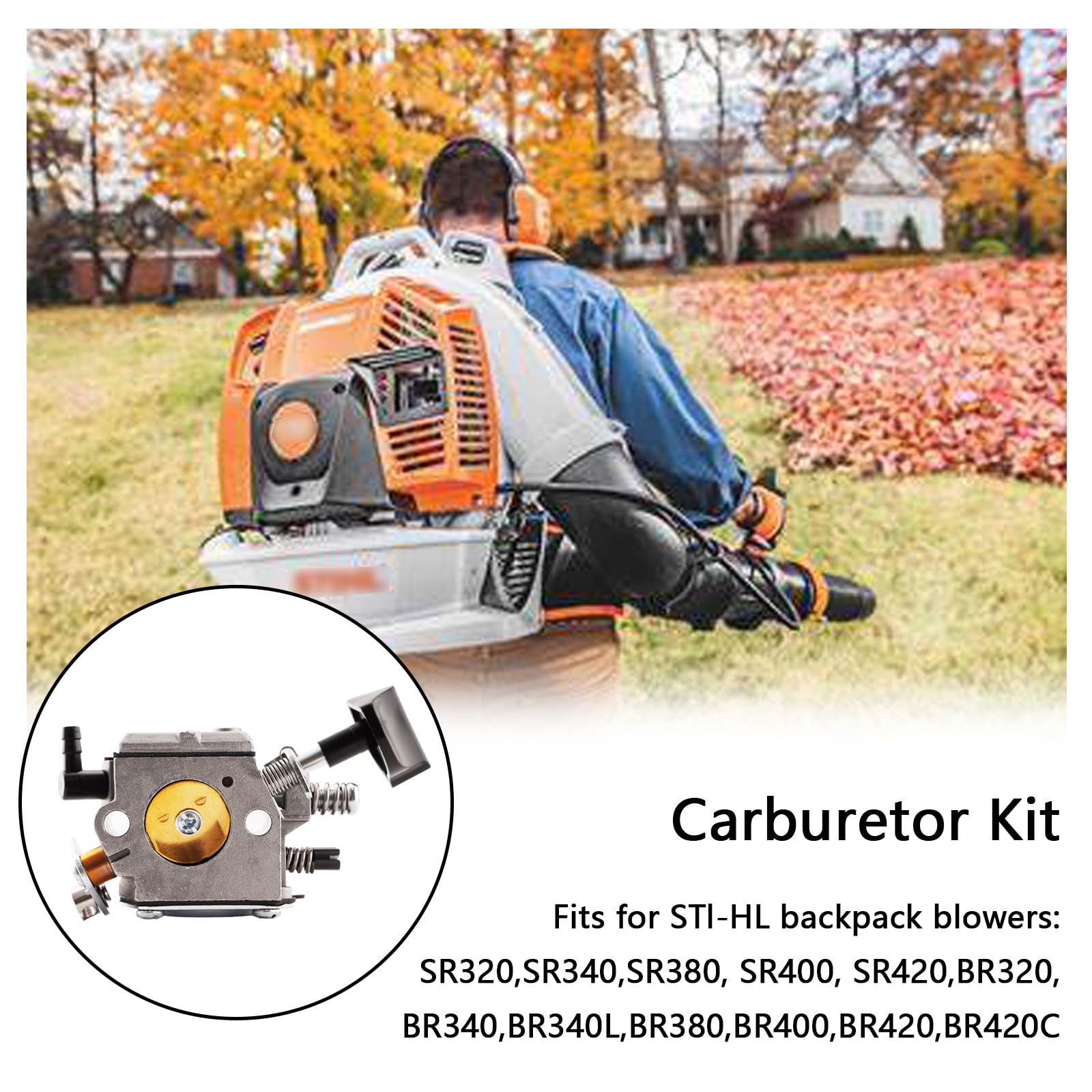 Carburatore BR420 BR400 per soffiatore a zaino St-ihl SR320 SR340 SR380 SR400 SR420 BR320 BR340 BR380 BR400 BR420 con filtro dell'aria filtro carburante linea guarnizione Saprk spazzola di