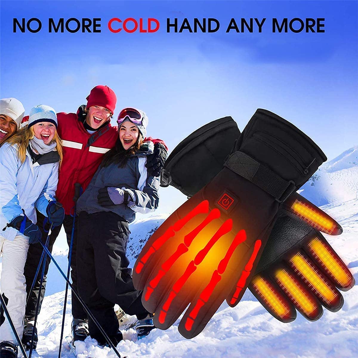 Guantes térmicos eléctricos, Guantes térmicos aislados con Pantalla táctil, Guantes térmicos para esquí de Motocicleta, Guantes Impermeables con 3 Niveles de Calentamiento a baterí