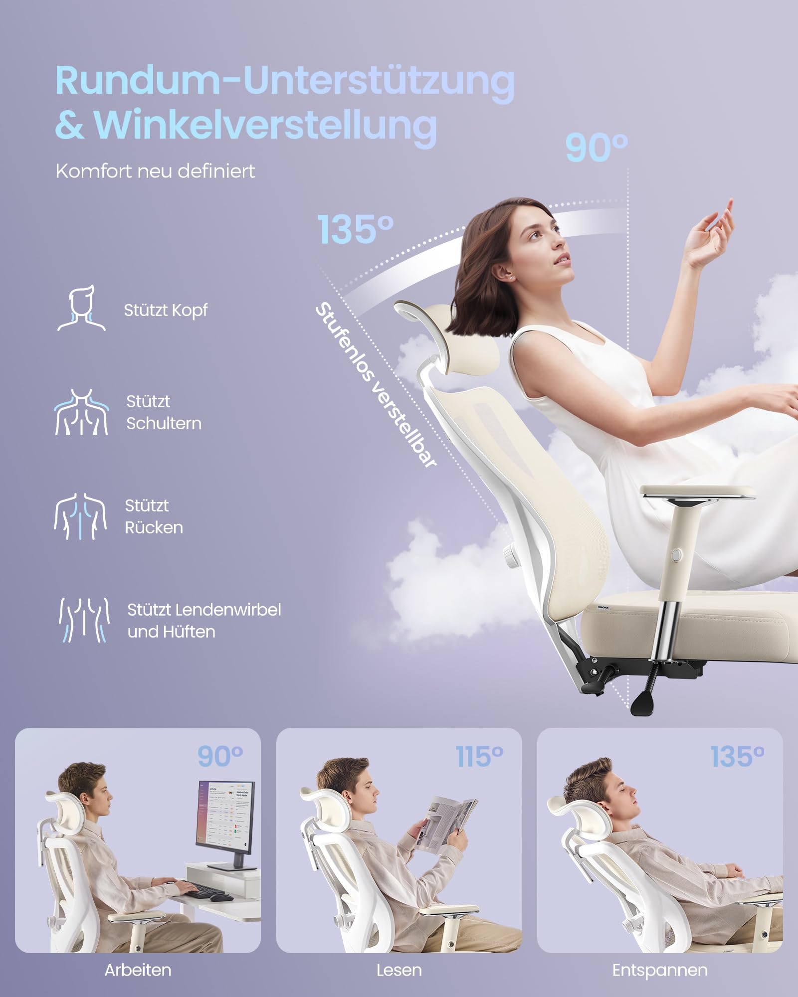 Songmics Bürostuhl ergonomisch – Bild 6
