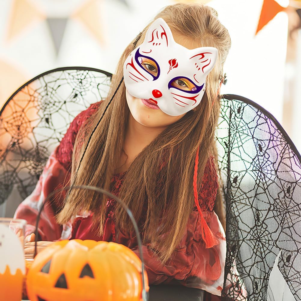 VICASKY 30pcs Cat Mask Masks White to Paint Blank Animal Dress Up DIY Half for Masquerade Halloween Cosplay Costume Party Favors Durability Ease of Design Wolf Halloween Face Paint