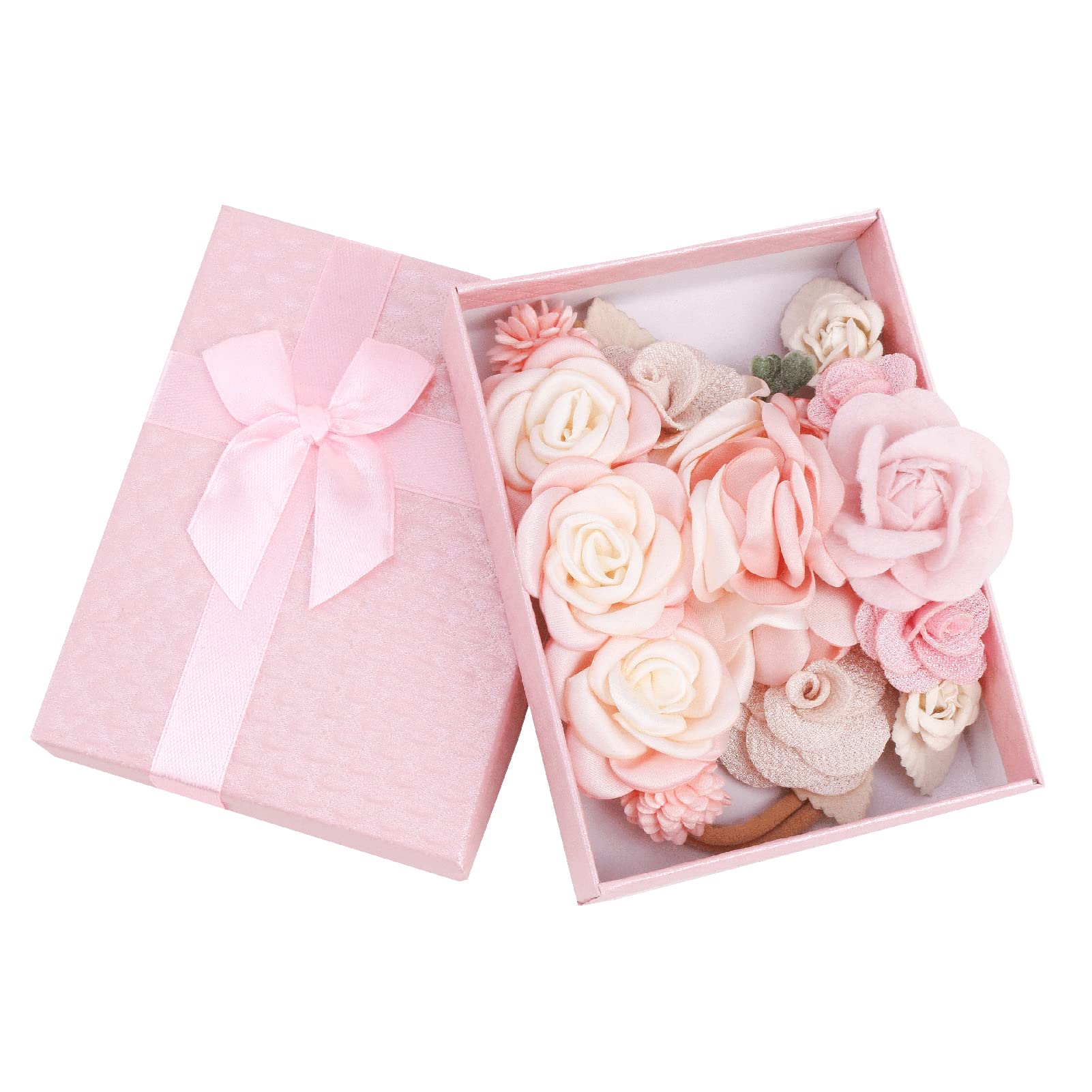 Diademas de flores para bebé niña, accesorios para el pelo, banda elástica para el pelo, corona hecha a mano, regalos de cumpleaños para niñas recién nacidas, bebés, 3 piezas