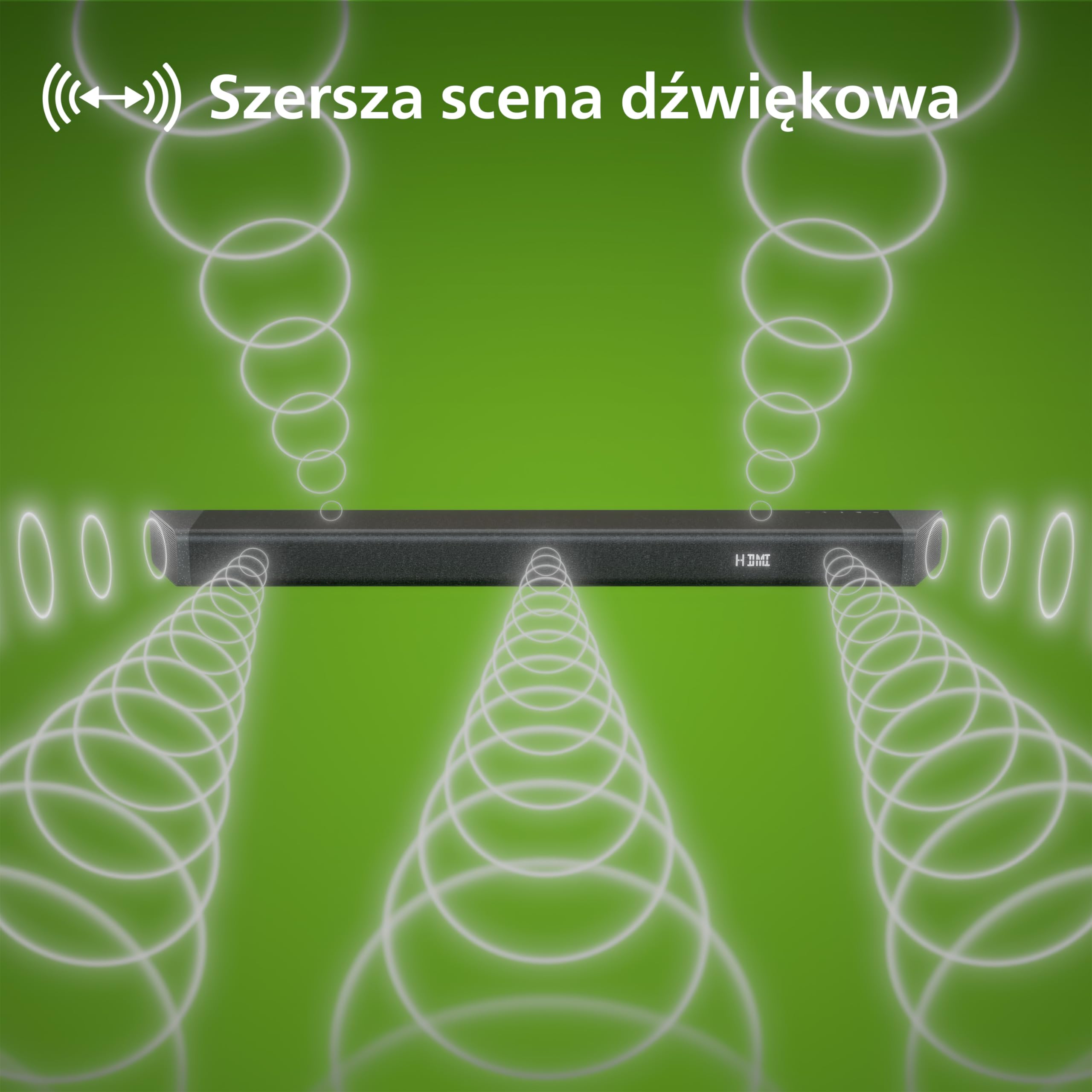 Philips TAB7908/10 Soundbar 5.1.2 z Bezprzewodowym Subwooferem | 740W | Dolby Atmos | DTS Virtual:X | Dźwięk Przestrzenny | Gotowy na Roku TV | Philips Easylink | Pilot | Uchwyt Ścienny | Czarny