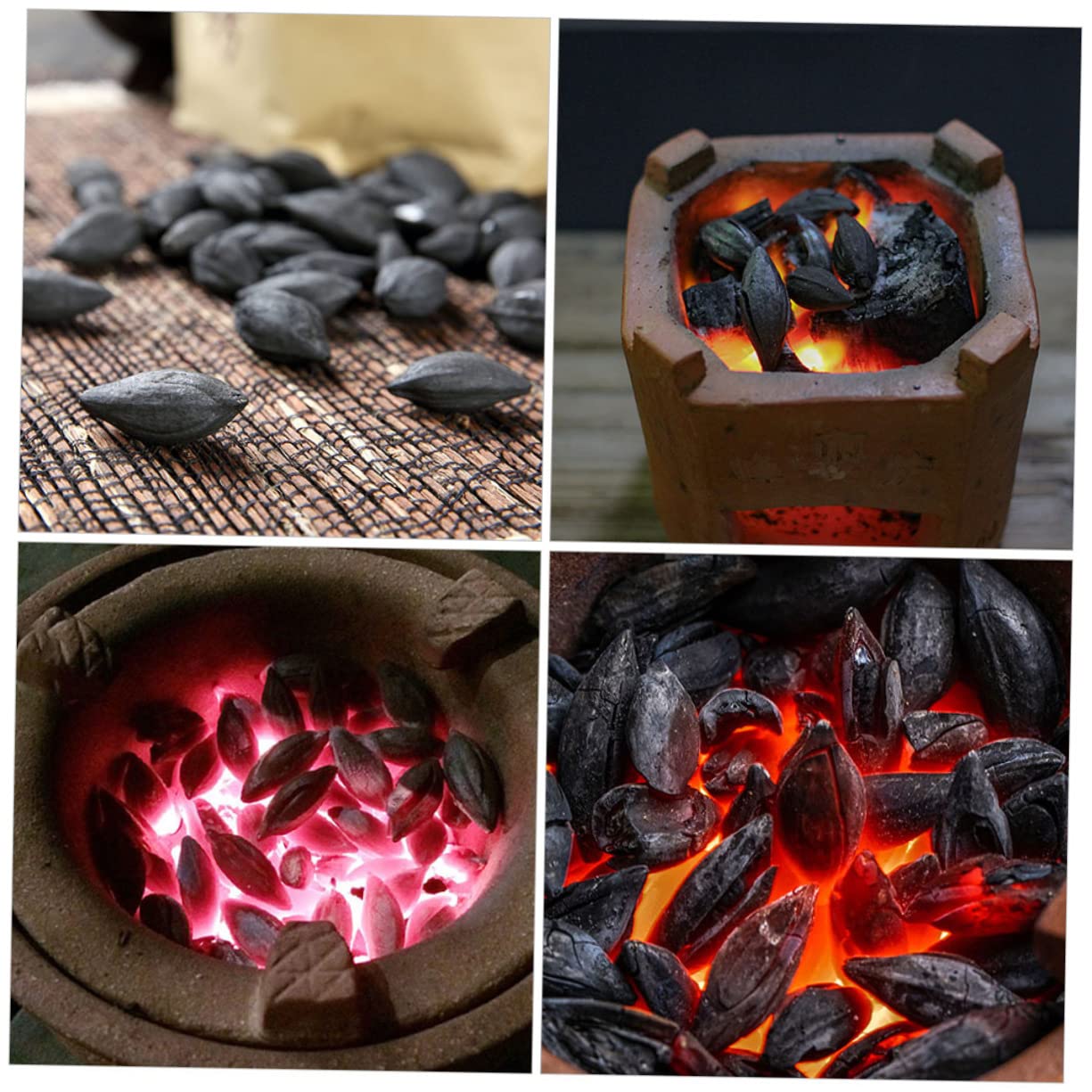 TOYANDONA Carbone di Legno D’olivo 500g, Sacchetto, per Stufa e Cottura in Casa o All’aperto, Uso Efficiente e Semplice