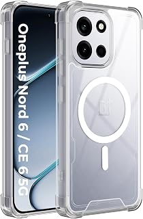 A rtistque Clear Back Cover Case for OnePlus Nord 6 / CE 6 5G | Compatible with Mag-Safe | Premium Cover | Shockproof TPU ... Price In India