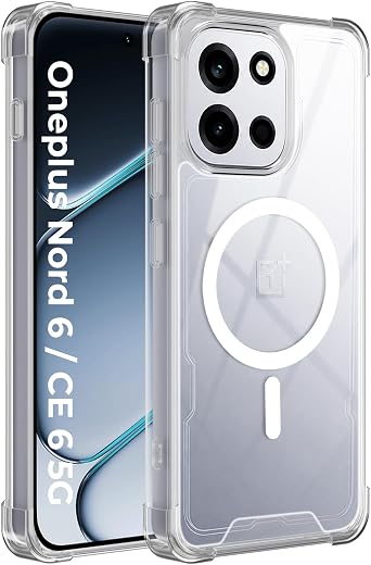 A rtistque Clear Back Cover Case for OnePlus Nord 6 / CE 6 5G | Compatible with Mag-Safe | Premium Cover | Shockproof TPU ...