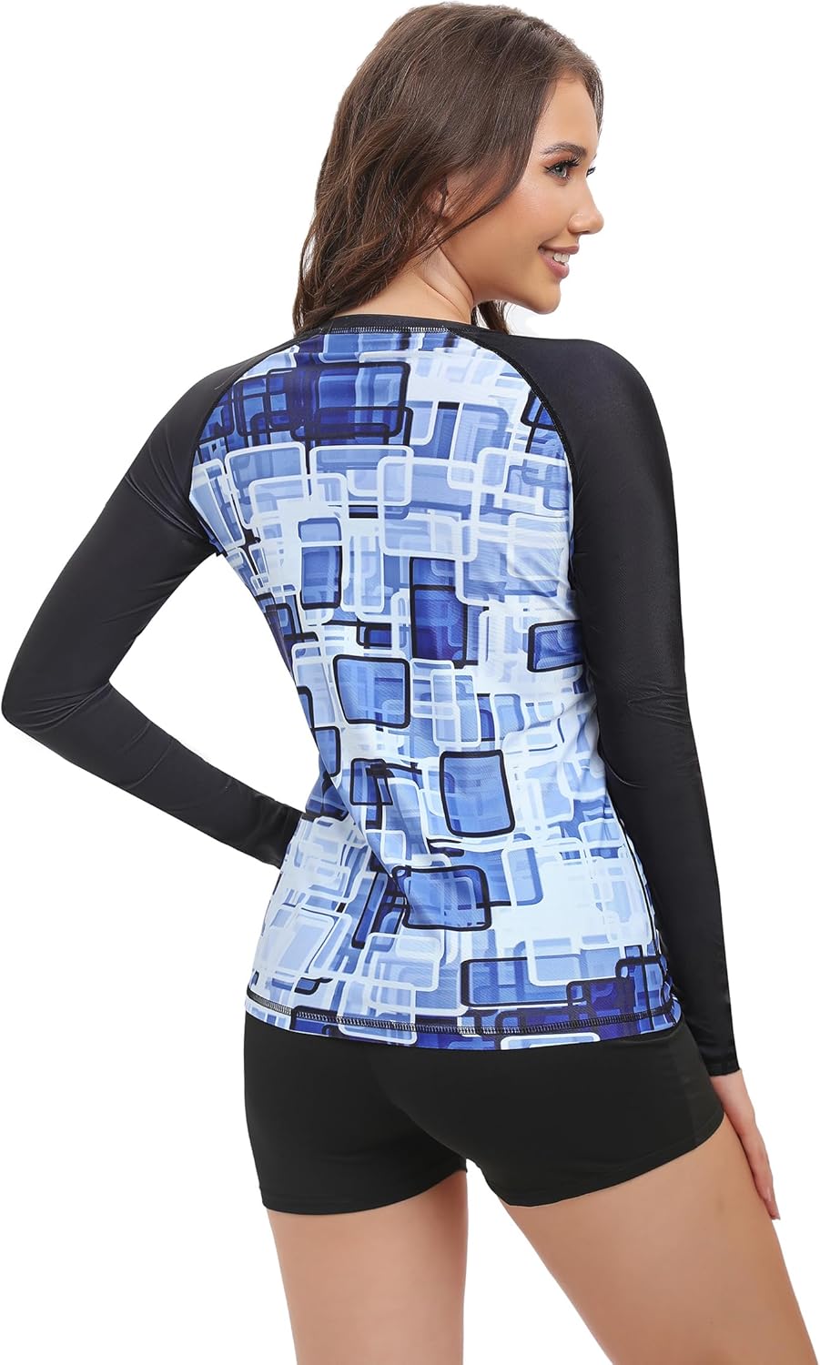 Women's Rash Guard UPF50+ Sun Protection Swim Quick Dry Bathing Shirt Top for Woman Long Short Sleeve