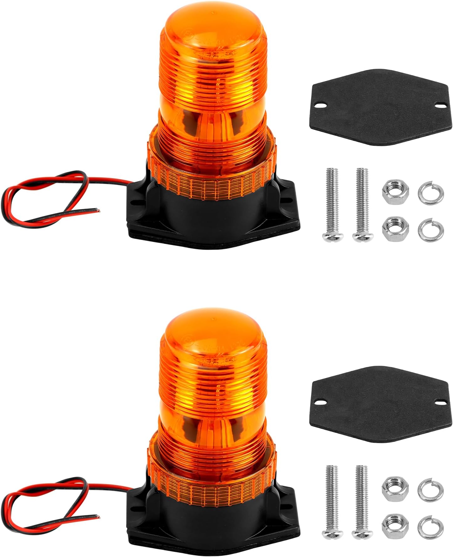 QWORK Amber Led Strobe Lights, Warning Emergency Flashing