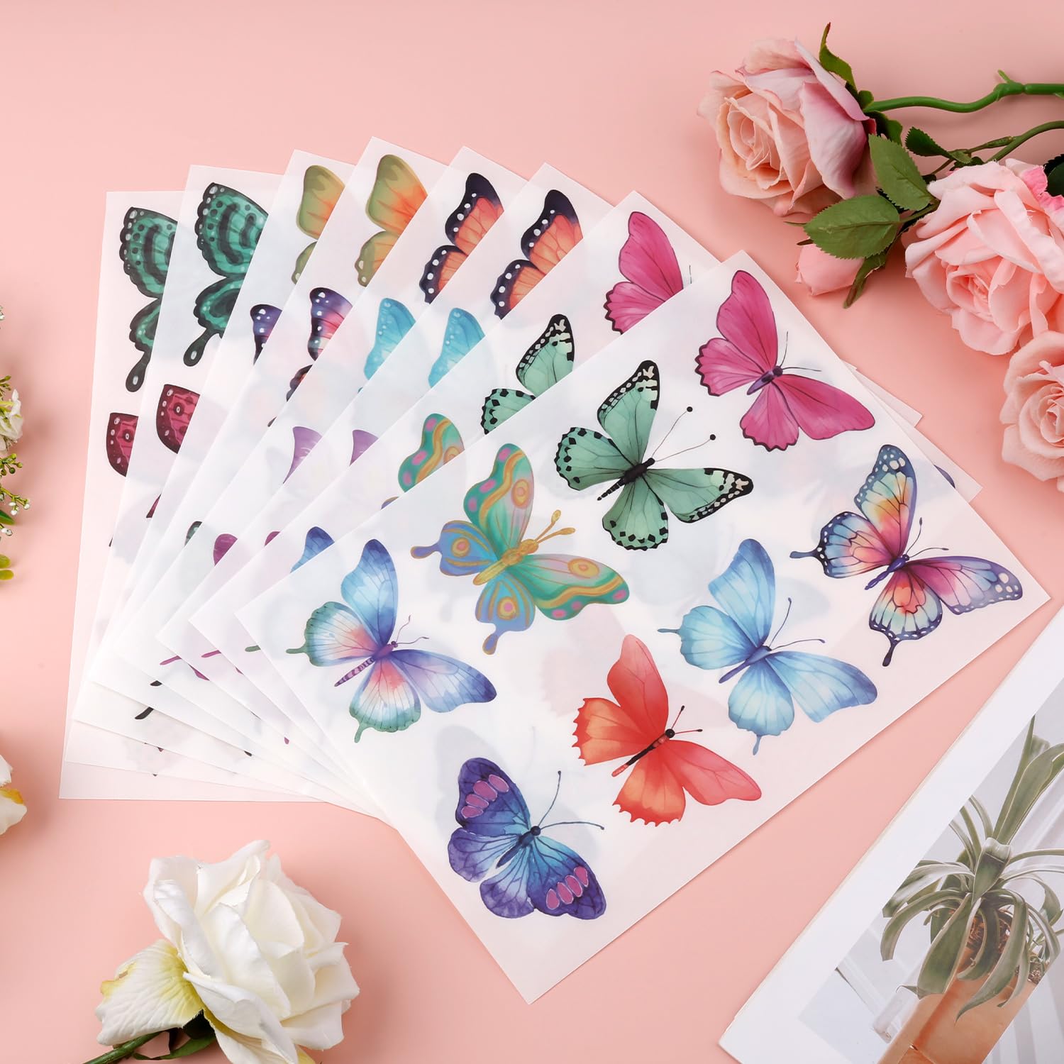 8 Sheets Butterfly Wall Stickers, Peel and Stick Large Wall Decals, Art Murals for Kids Baby Nursery Decoration - Image 3