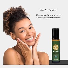 Silk Road Organic Tea Tree Essential Oil Roll On, 100% Pure USDA Certified - Healthy Skin, Toenails, Feet, Body Odor - 10 ml Roller - Always Pure, Always Organic