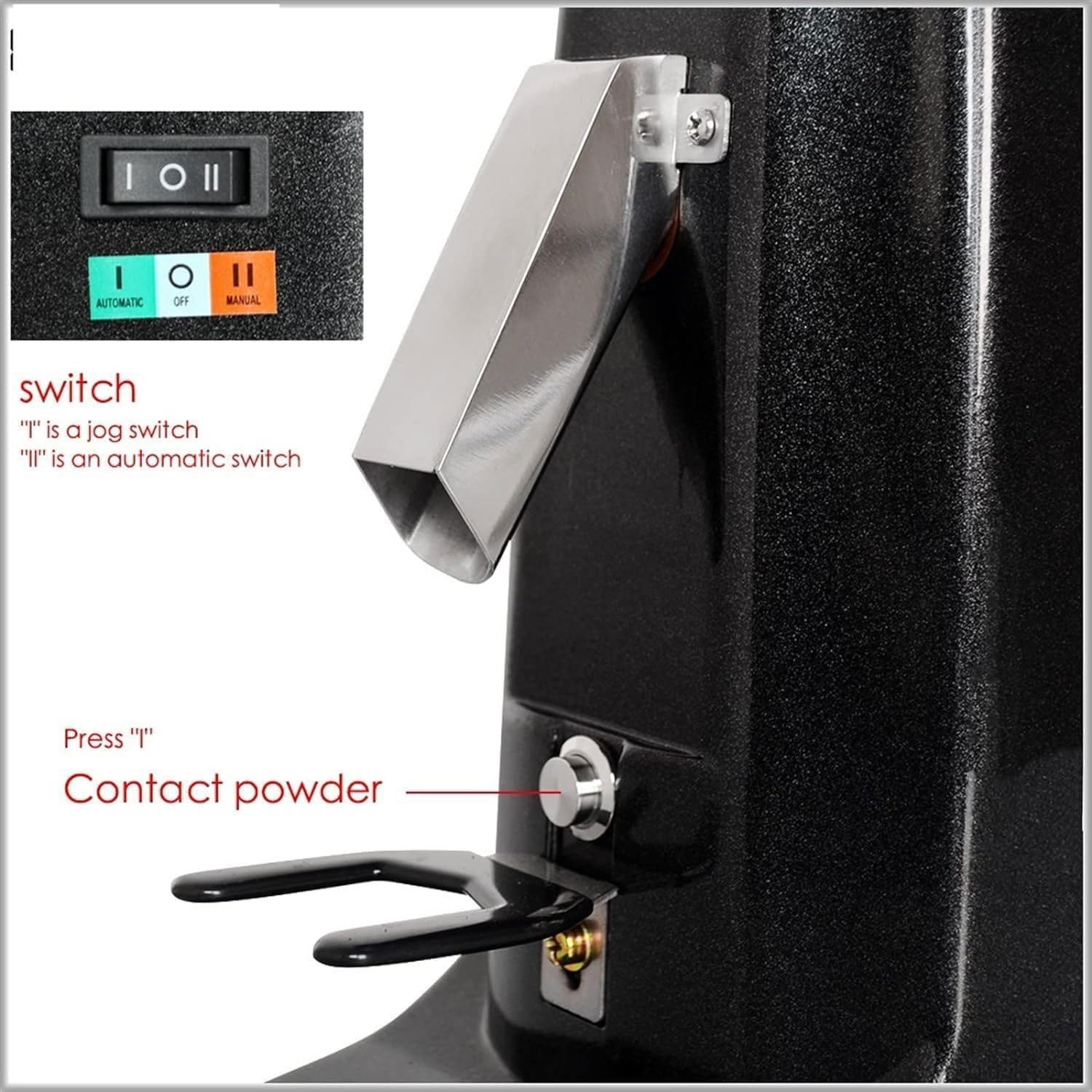 Professional 250W Coffee Bean Grinder, 1500ml Commercial Electric Cafe Mill with 60mm Flat Knife Grinding Disc, 19-Speed Adjustable Dual-Mode Coffee Grinder for Coffee Shop, (