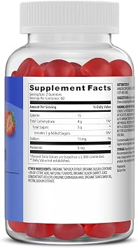 Amazon Basics Melatonin 5mg, 120 Gummies (2 per Serving), Strawberry, Packaging May Vary