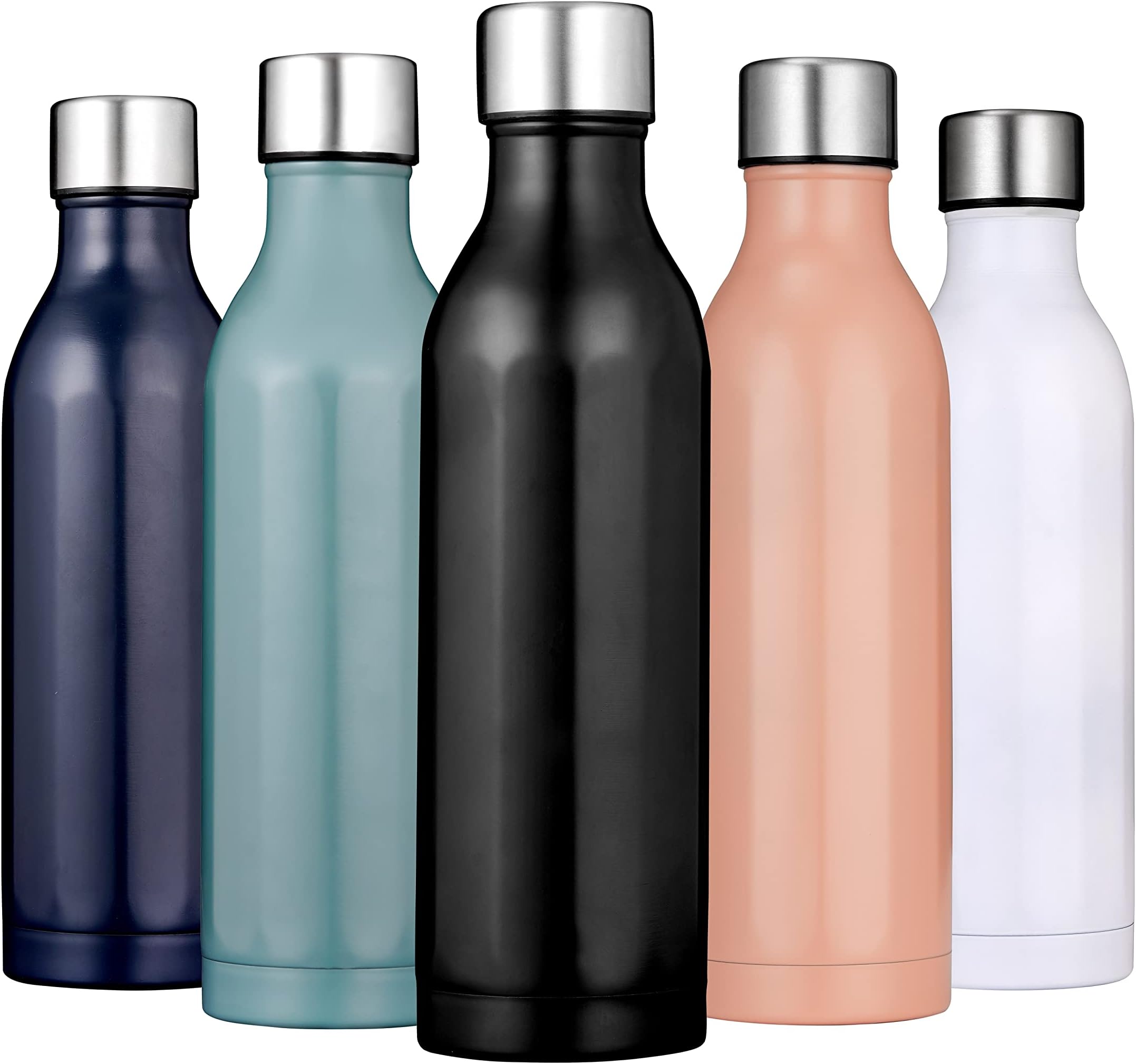 Coffee Thermos | Large Thermal Water Bottle for Tea Hot & Cold Drinks | Stainless Steel Vacuum Sealed Insulated Thermos Water Flasks Bottles for Work & Travel (Silver Black)