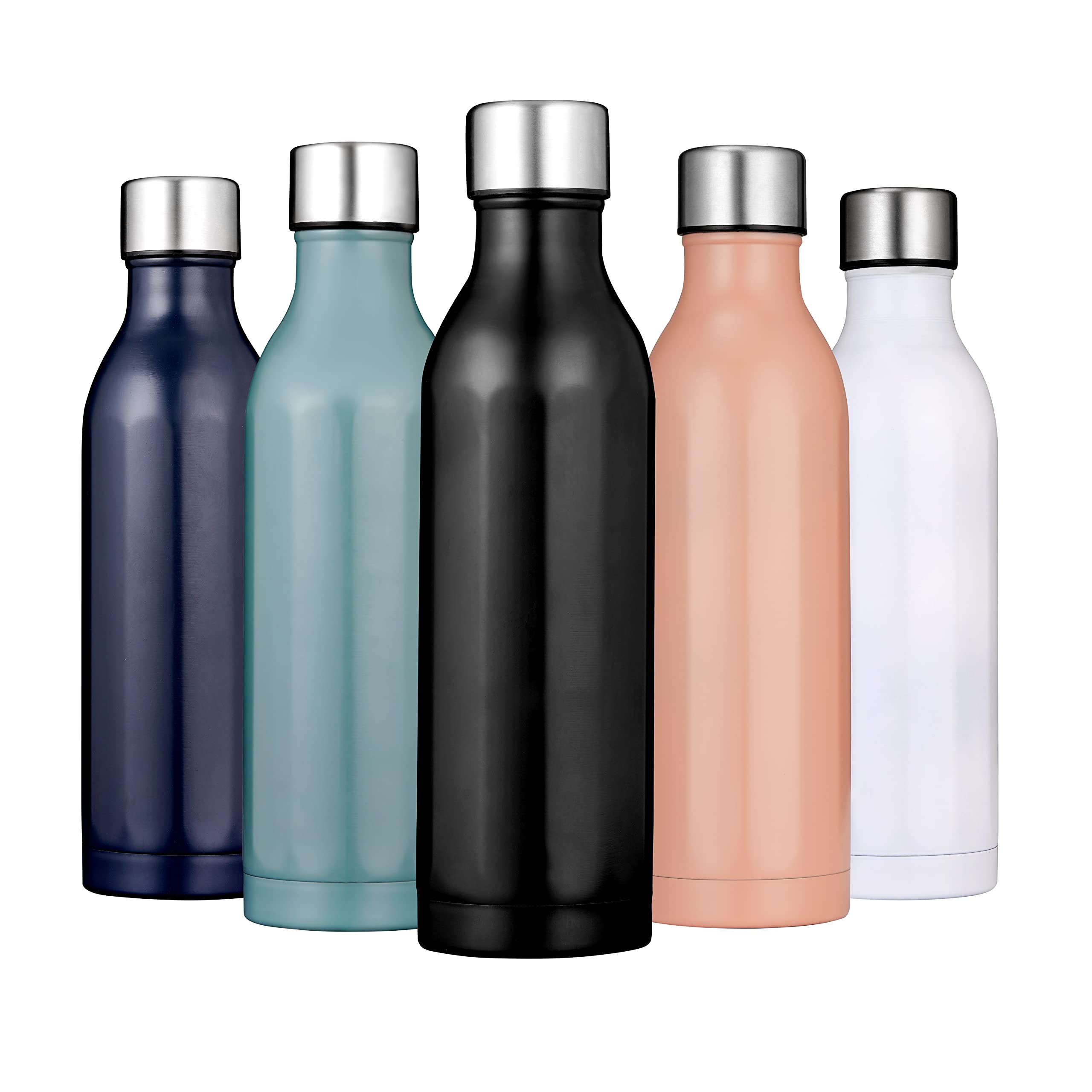 Coffee Thermos | Large Thermal Water Bottle for Tea Hot & Cold Drinks | Stainless Steel Vacuum Sealed Insulated Thermos Water Flasks Bottles for Work & Travel (Silver Black)