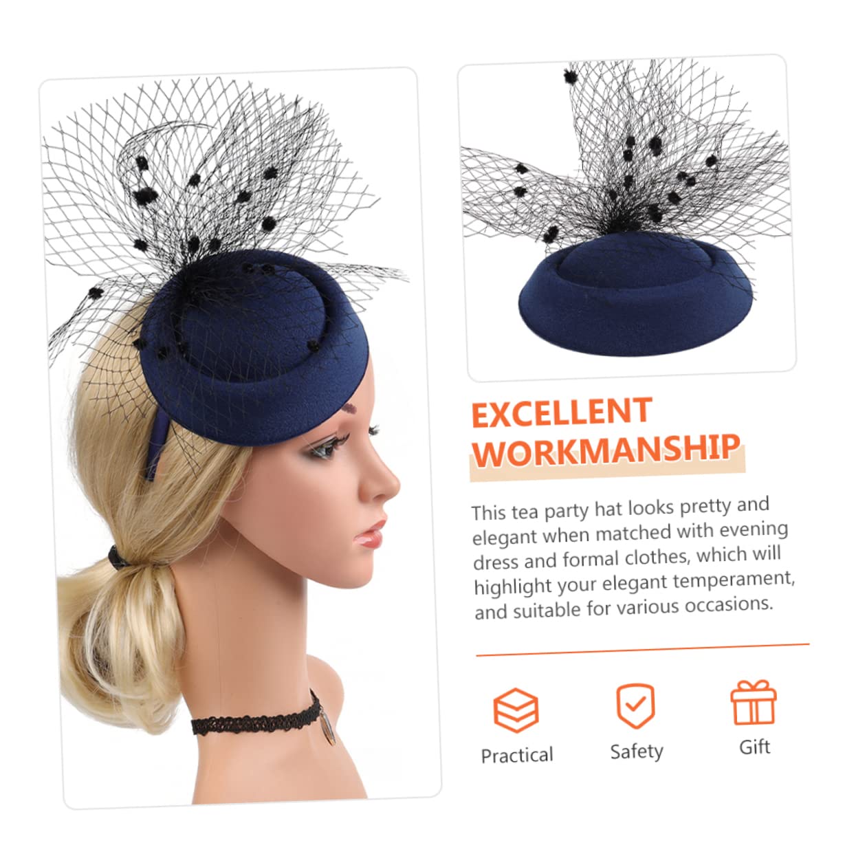 FRCOLOR 4pezzi Fascinator da Donna con Velo Elegante e Clip per Cappello da Tea Party Rete per Cerimonie e Occasioni Speciali Accessorio Femminile Versatile per Matrimoni e Feste