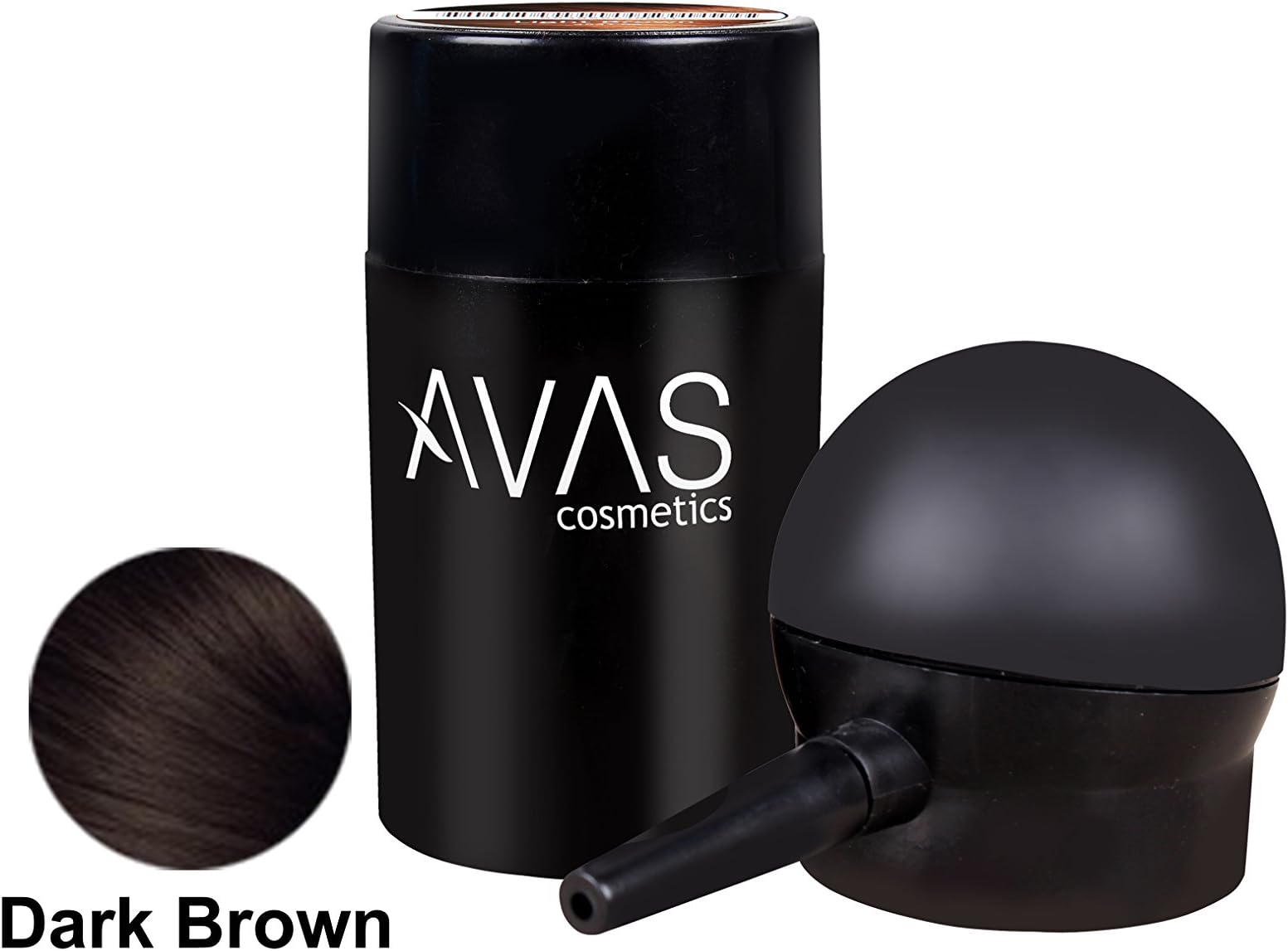AVAS Hair Building Fiber and Hair Fiber Applicator Pump - Dark Brown