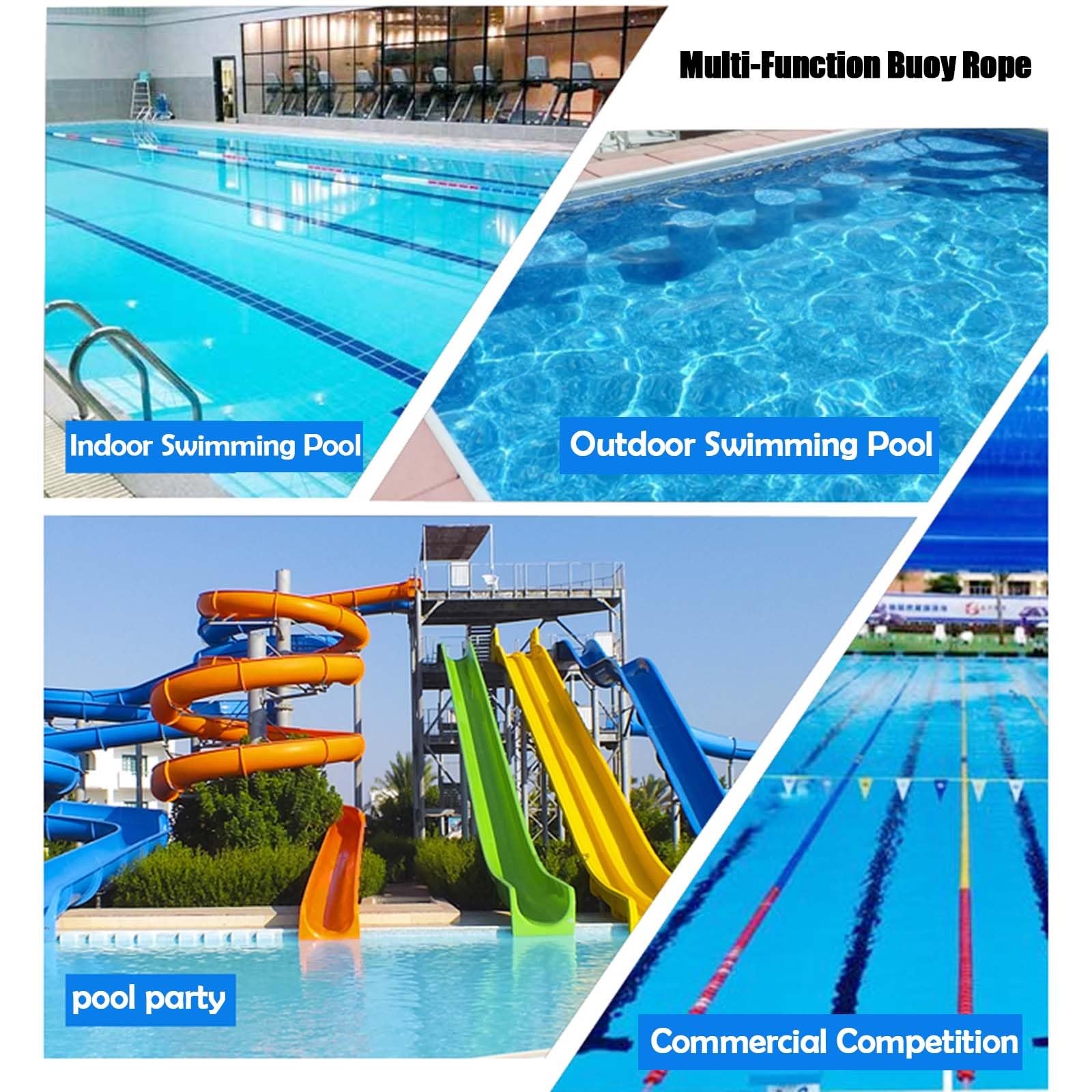 Questa Corda divisoria di Sicurezza per Piscina - 15 m, corsia Galleggiante con Ganci e galleggianti, Linea di Sicurezza Resistente per Piscina per distinguere Le Aree di Nuoto, Accessorio e
