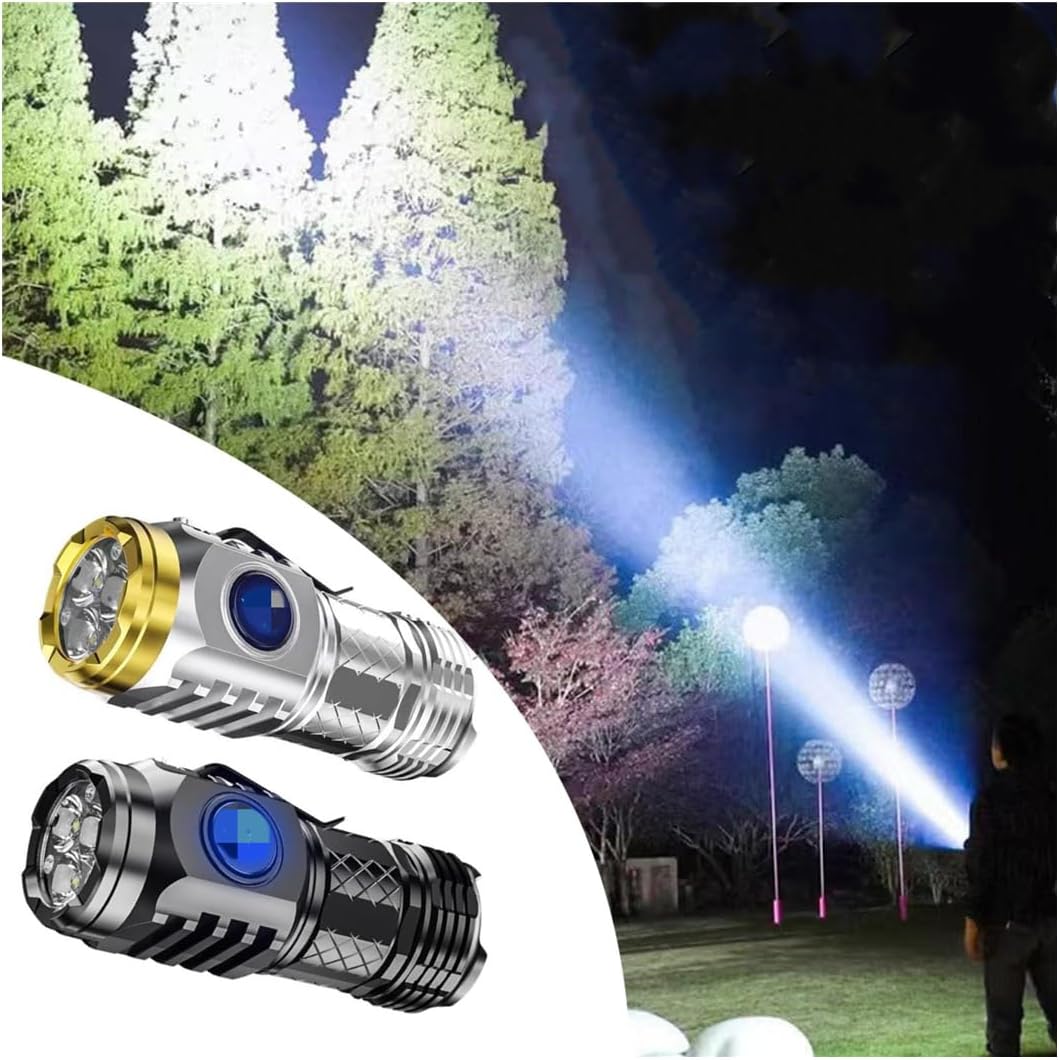 Lampe Torche LED Ultra Puissante, USB Rechargeable, étanche IP44, Camping