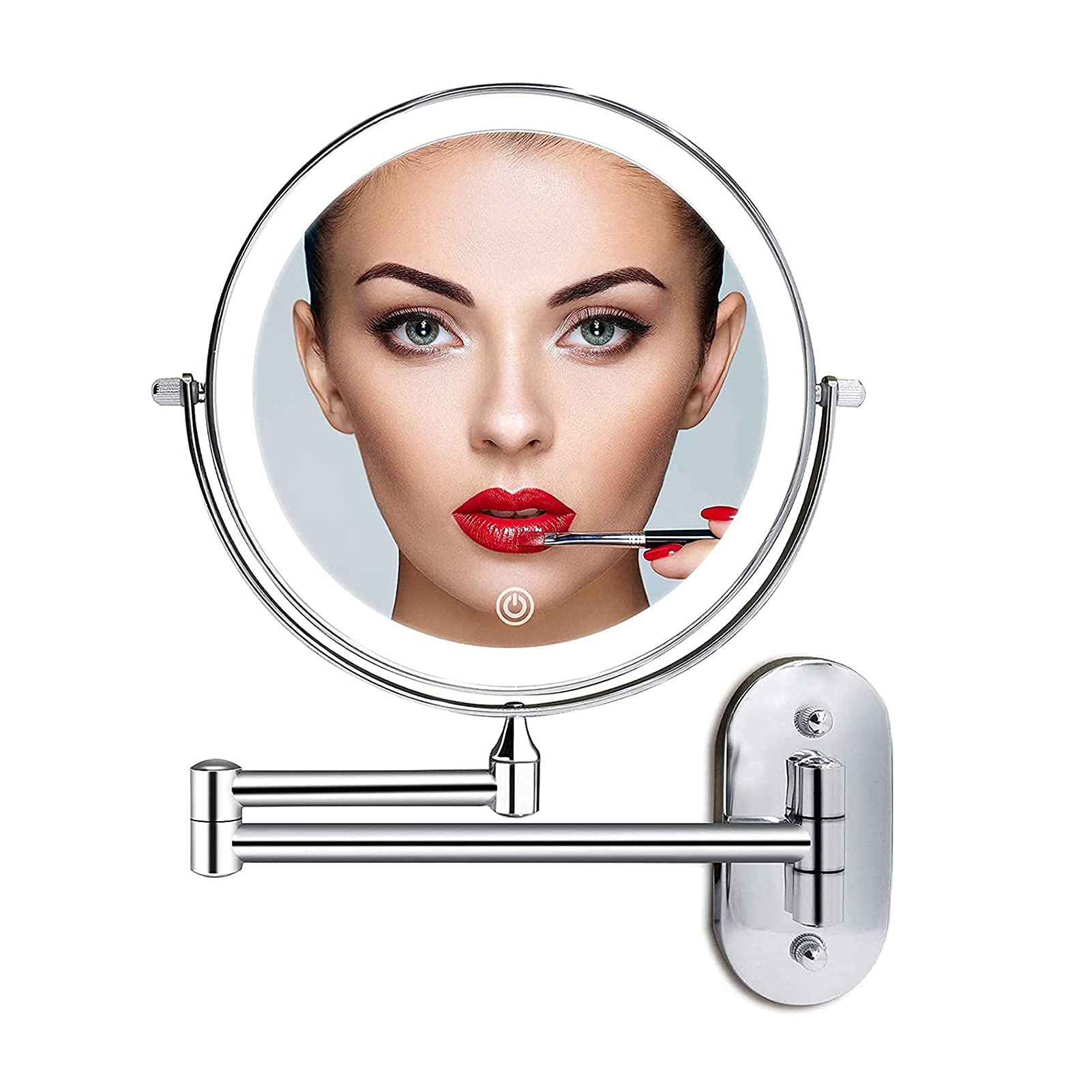 Miroir de maquillage mural LED rechargeable pour éviter les ombres