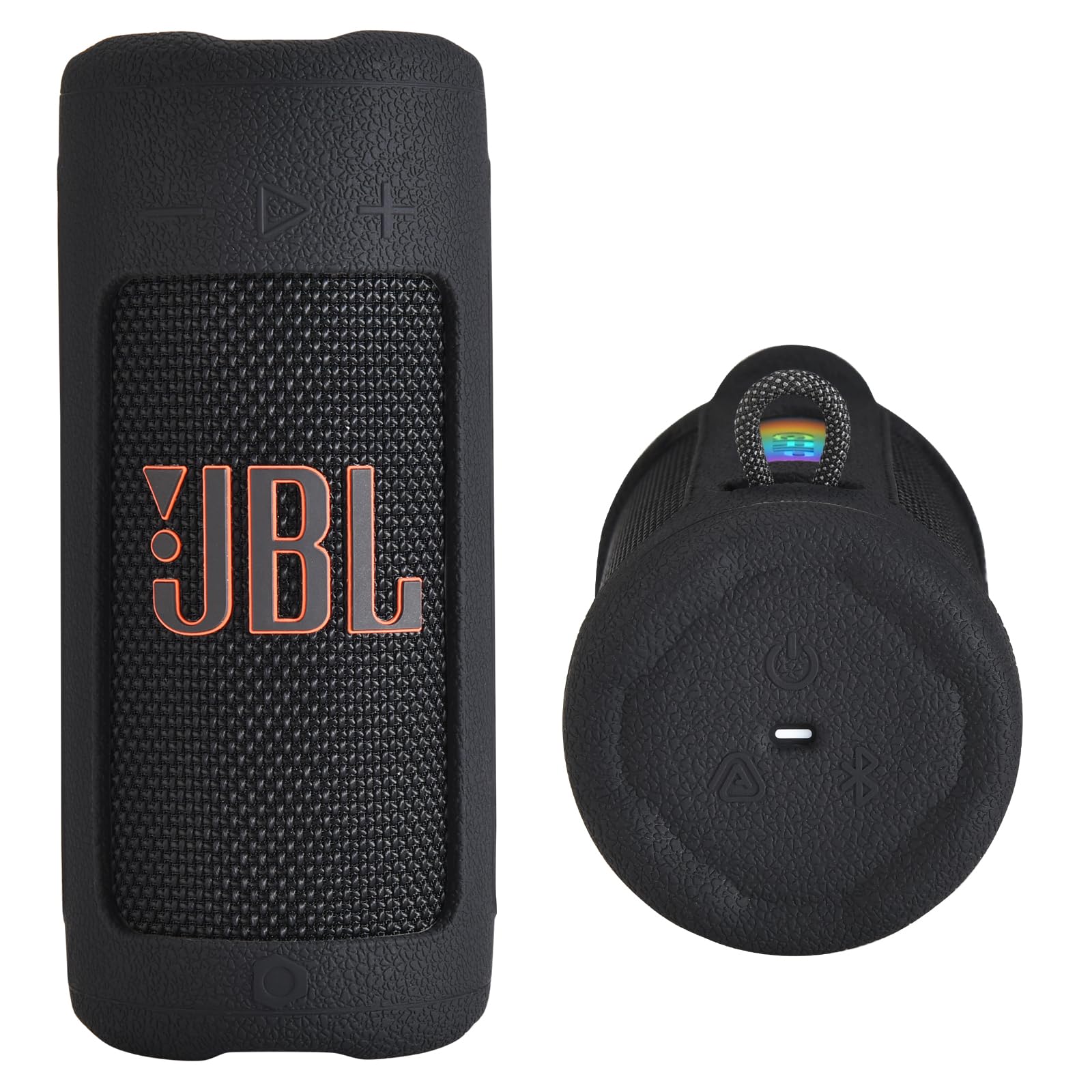 Silikon Hülle Schutzhülle für JBL Grip mit Schultergurt & Karabiner, Tragbare Reisehülle Tragetasche Case (Schwarz)