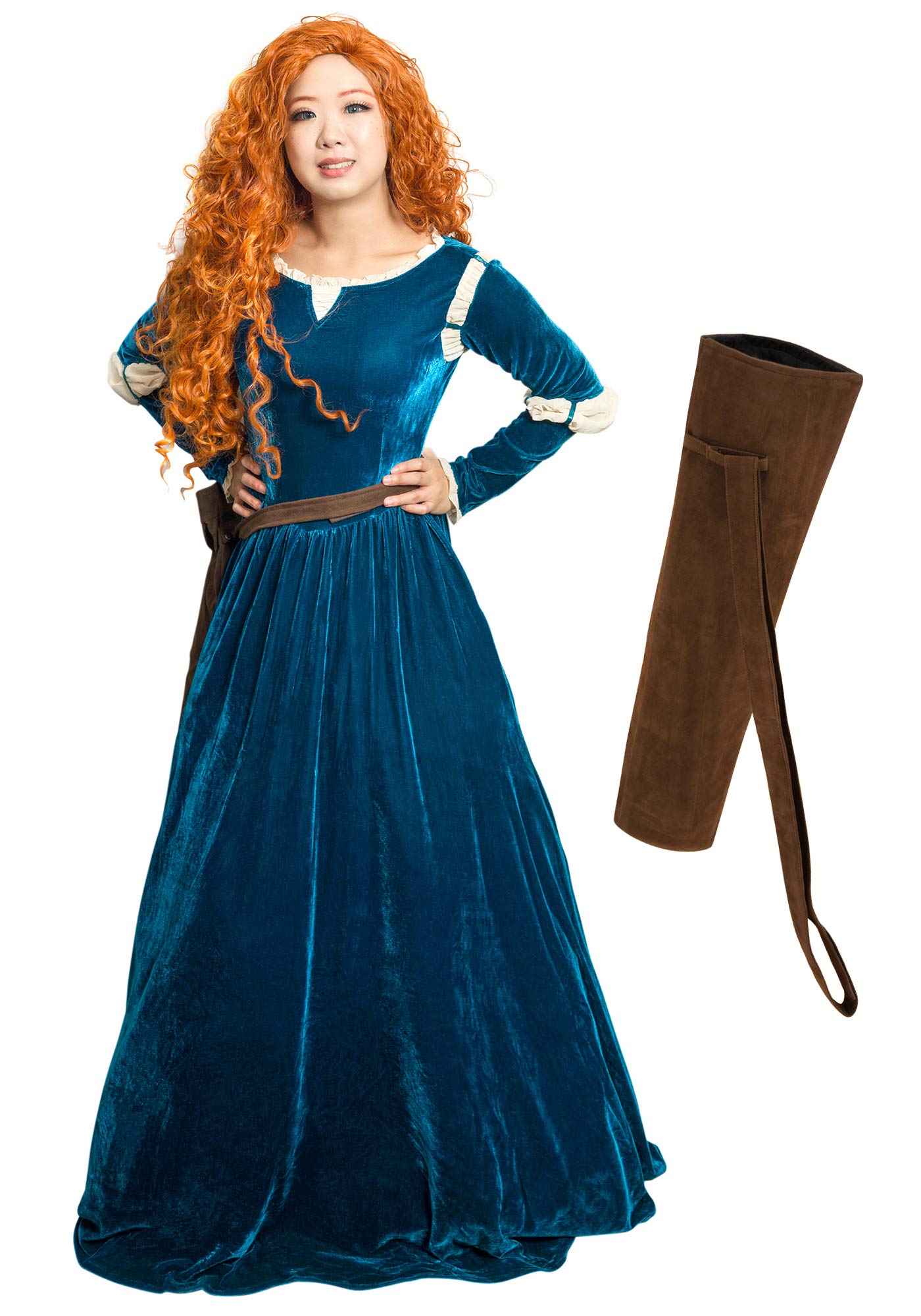 DAZCOS US Size Adult Princess Cosplay Costume Renaissance Medieval Dress with Quiver