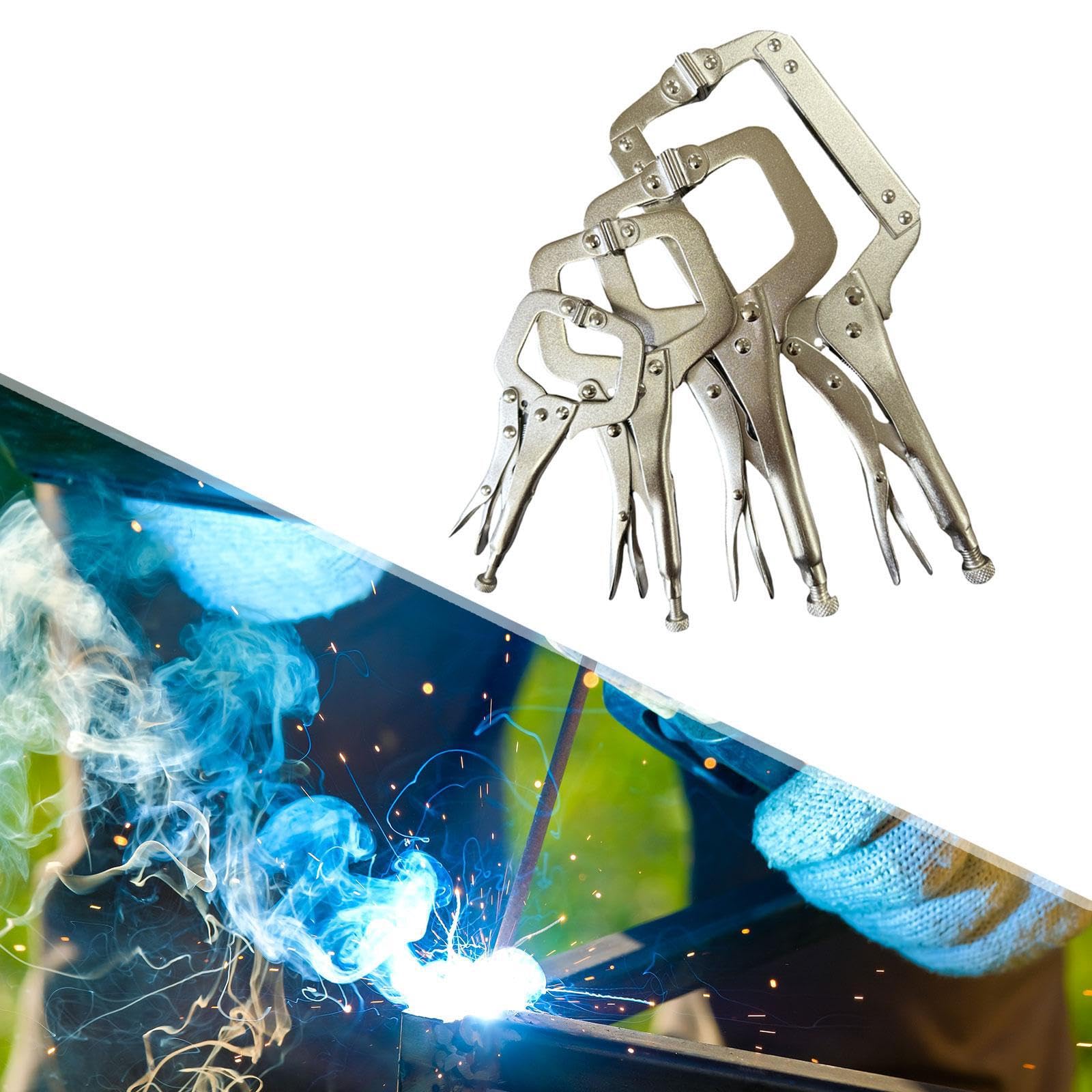 Alicates de sujeción en C con mecanismo de tornillo ajustable para trabajos de soldadura y Para madera en construcciones metálicas. Herramienta
