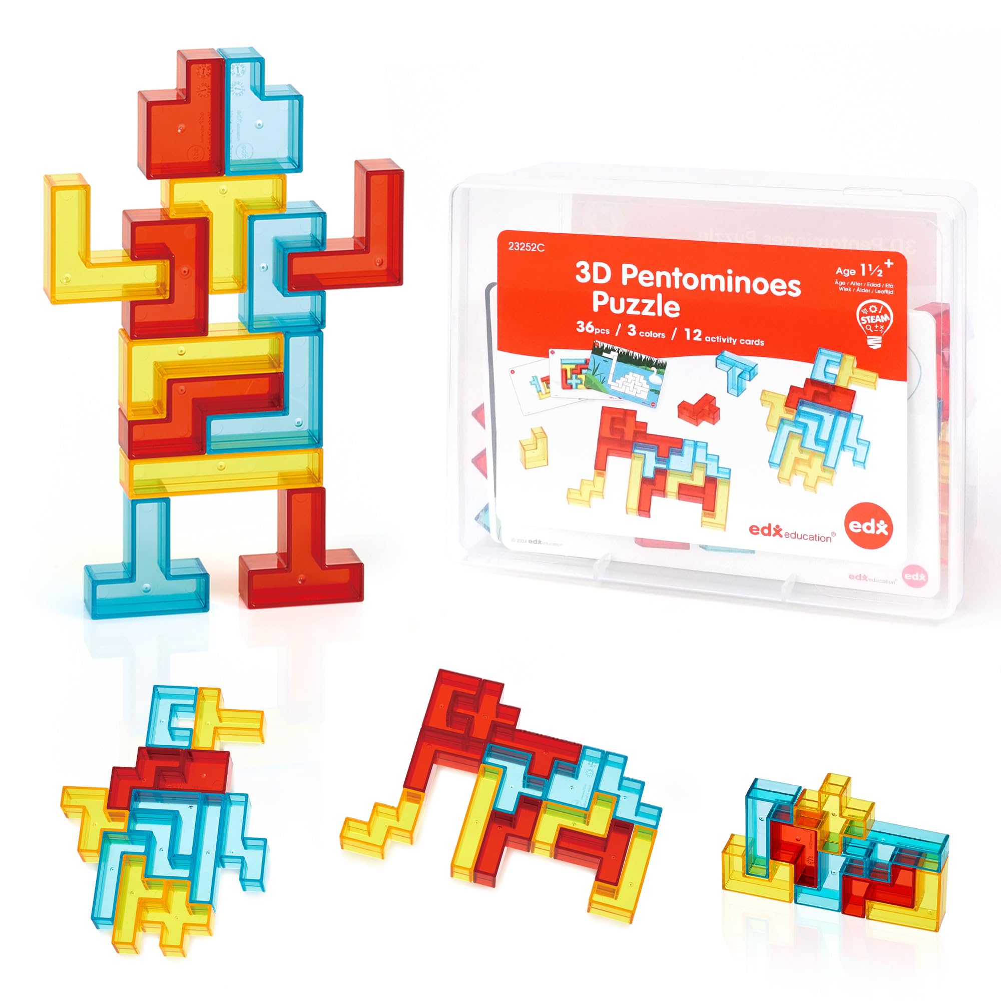 Amazon.co.jp: Edx Education 透明3Dペントミノパズル｜空間認識・図形