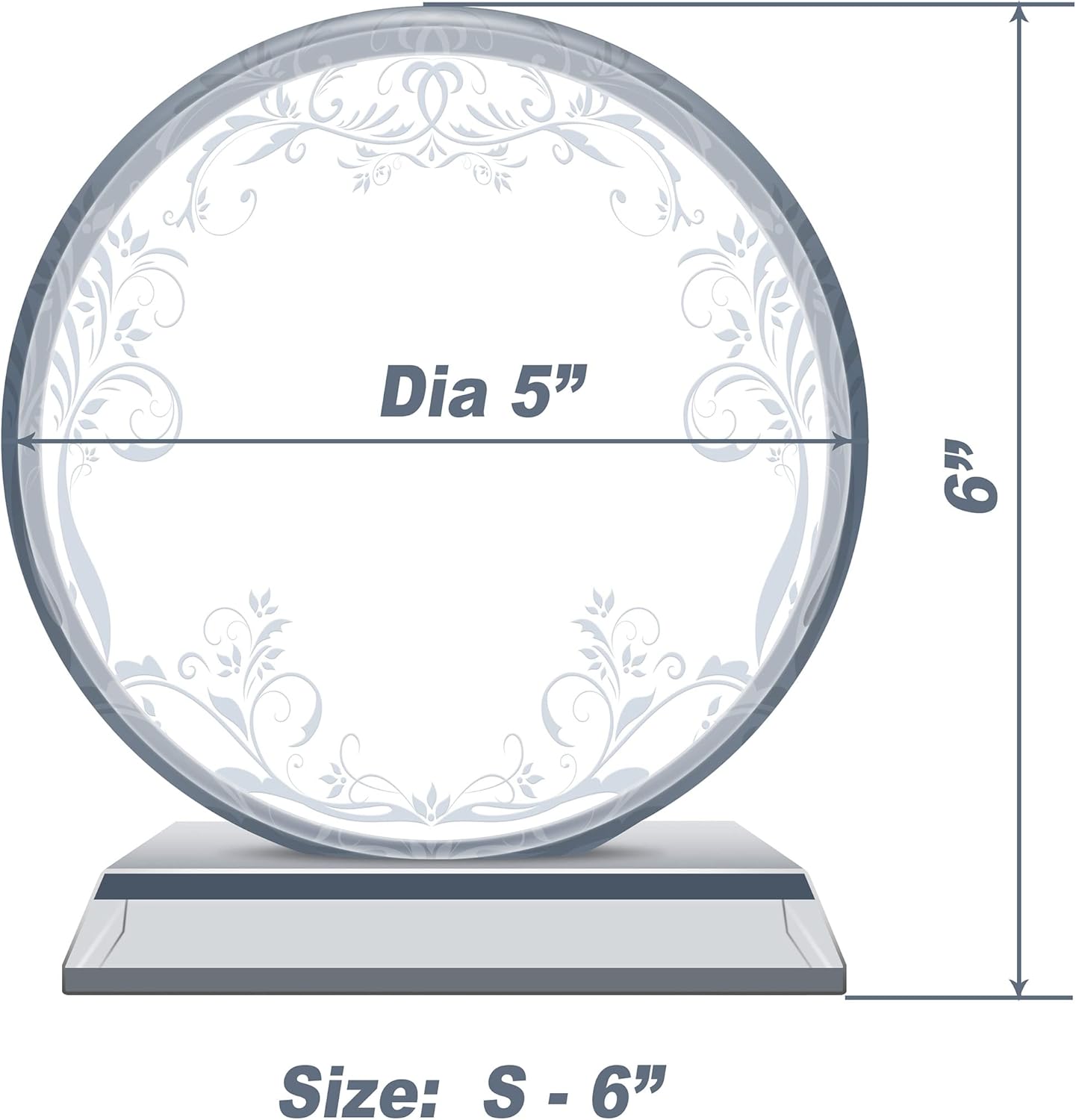 Personalized Boss Appreciation Gift Plaque for Retirement Birthday Church Teachers, Unique K9 Crystal Clear Circle Award with Customized Name and Appreciation Message (S - 6")