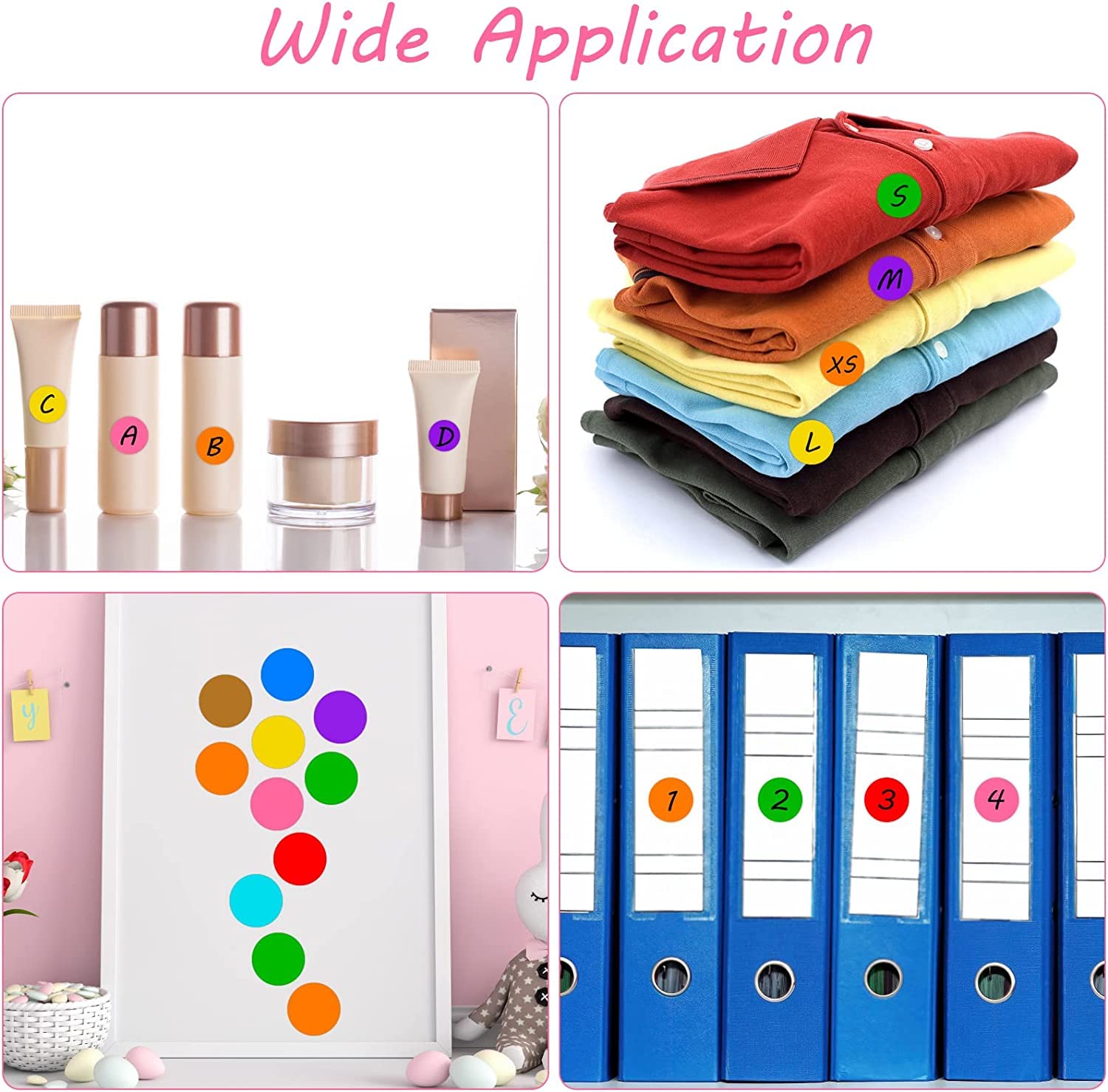 True-Ally 2400 Piece Mix Color 12mm (0.5 Inch) Round Dot Sticker Self Adhesive Labels Writable Surface for Kids Activity, File Classification, Calendar Planner (Mix Color)