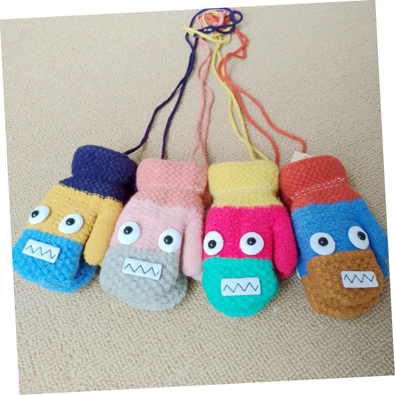 BESTYASH Cartoon Winter Gloves for Kids 4 Pack Boys Snow Gloves Newborn Hand Mittens