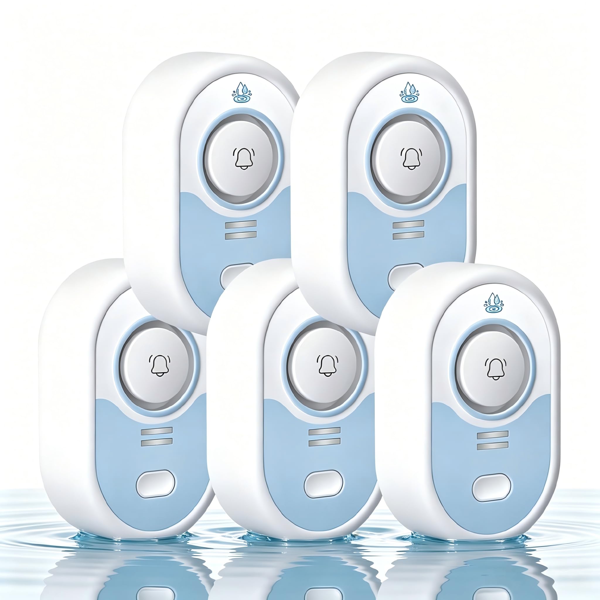 Detector de fugas de agua con alarma fuerte, sirena de 100 dB y flash LED, alarma con sensor de agua para el hogar, sótano, bomba de sumidero, cocina, baño, RV, calentador de agua, interior y