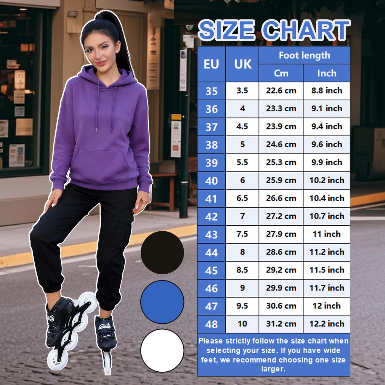 Verstellbare Inlineskates Für Damen Und Herren, Fitness Inliner Herren Speed-Skates Für Erwachsene Schlittschuhe 2 in 1 Hochleistungs Inliner Black,38