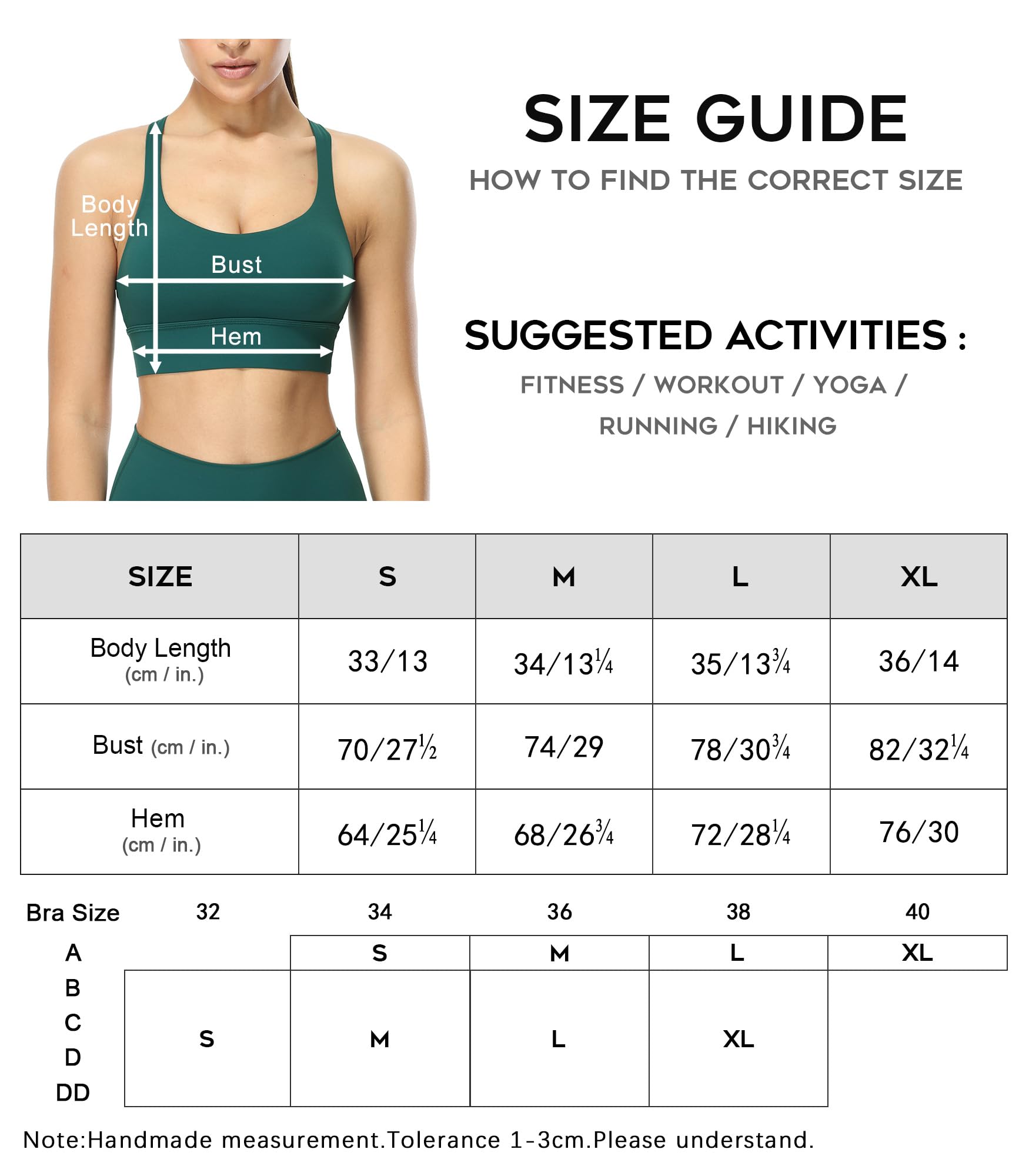 icyzone Damen Sport-BH Gepolstert Ohne Bügel Yoga Bra Gekreuzt Rücken Sport Gym Fitness BH