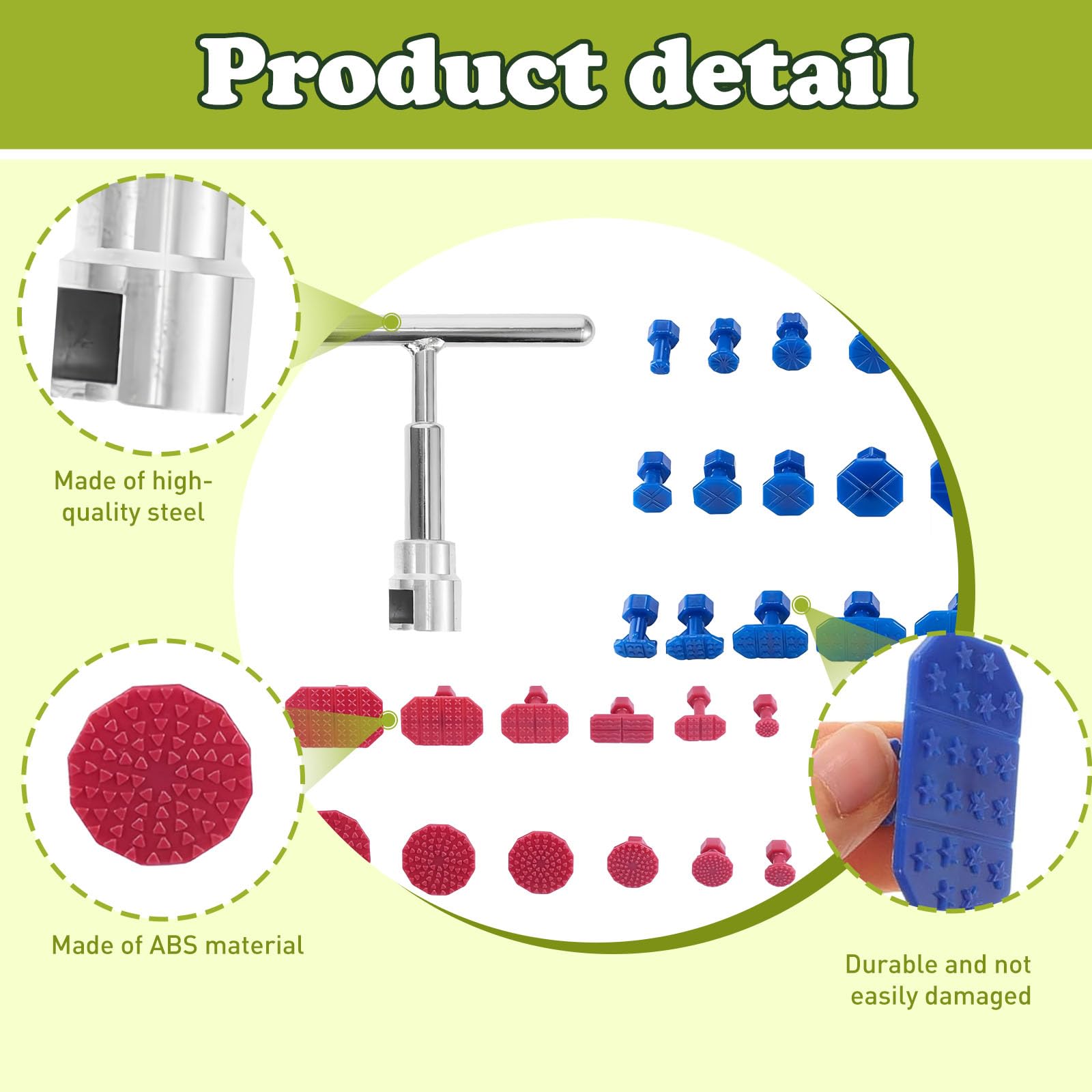 Tirabolli per carrozzeria auto kit 31 pezzi T-bar leva estrattore ammaccature carrozzeria blu e rosso riparazione auto fai da te elettrodomestici officina