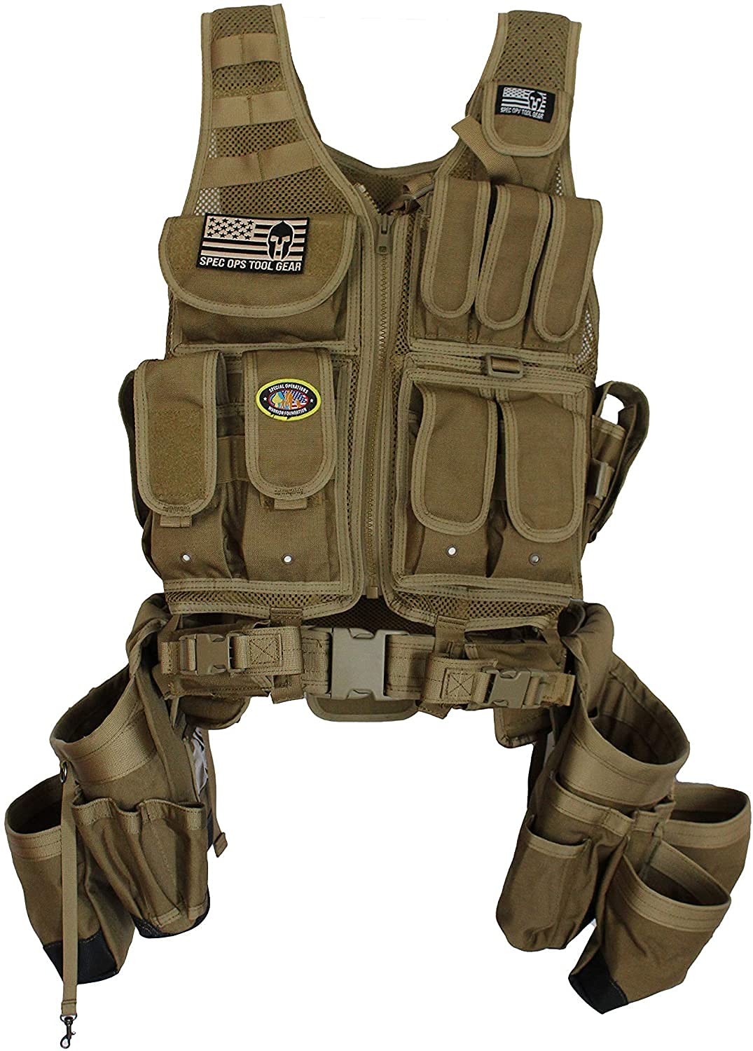 Buy Spec Ops Tool Gear Customizable SF18 Charlie Vest Tool Belt with Large Pouches, Weight
