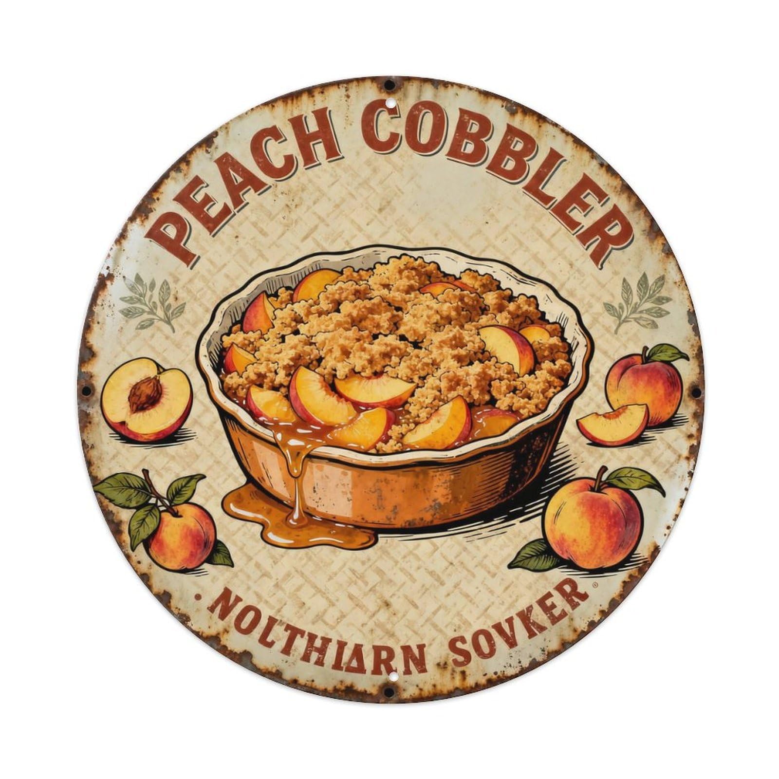 PEACH COBBLER Metal Tin Sign Plaque