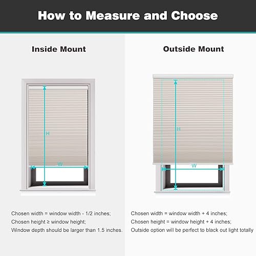 Miniatura 7 de Persiana plegable Changshade sin cordón, con diseño de panal para habitación, cocina, habitación de los niños, cuarto de baño, diseño opaco,