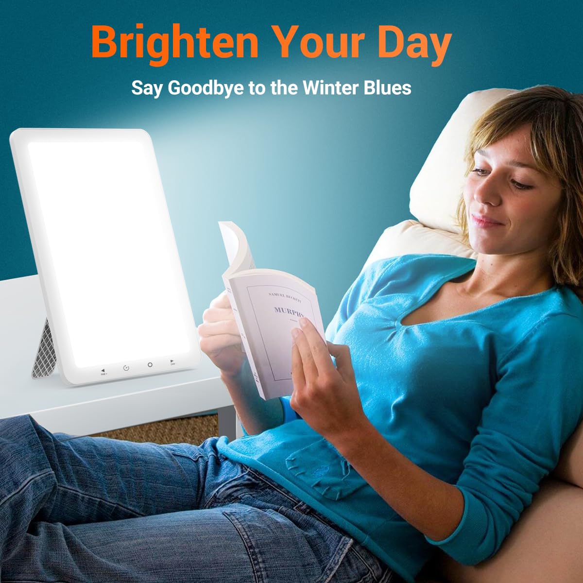 CT CAPETRONIX SAD Lampe, Tageslichtlampe mit Timerfunktion 10000 Lux Kompaktes Design Sonnenlichtlampe, Traurige Lichttherapielampe mit Memory-Funktion für Büro/Schreibtisch/Zuhause/Schlaf