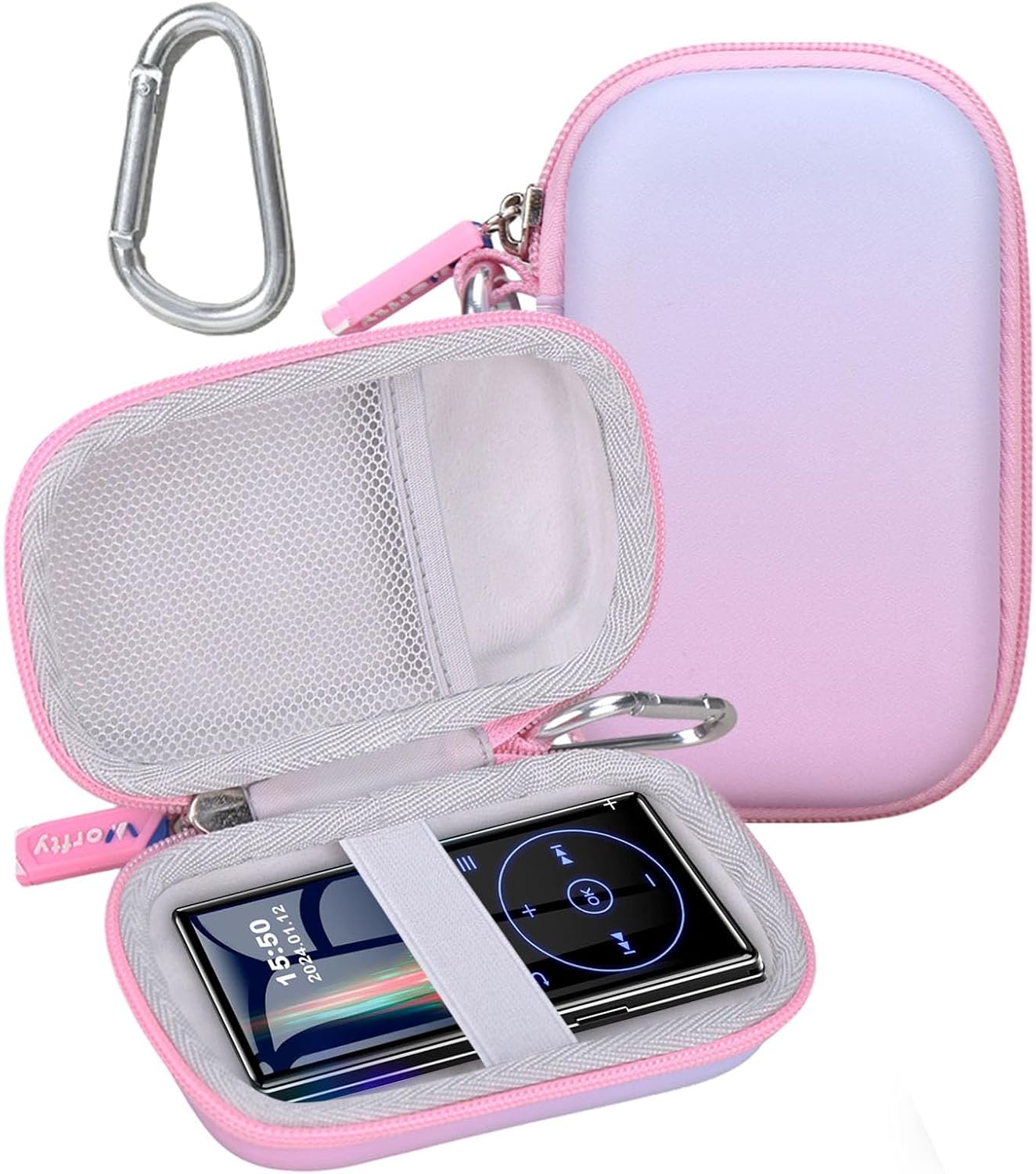 Mp3 Player Case for DODOSOUL/for Dingmi/for Luoran/for innioasis/for TIMMKOO/for MYMAHDI/for Phinistec Music Bluetooth MP3 Mp4 Players & Earbuds & USB Cable (Gradient Pink Blue, Case Only)